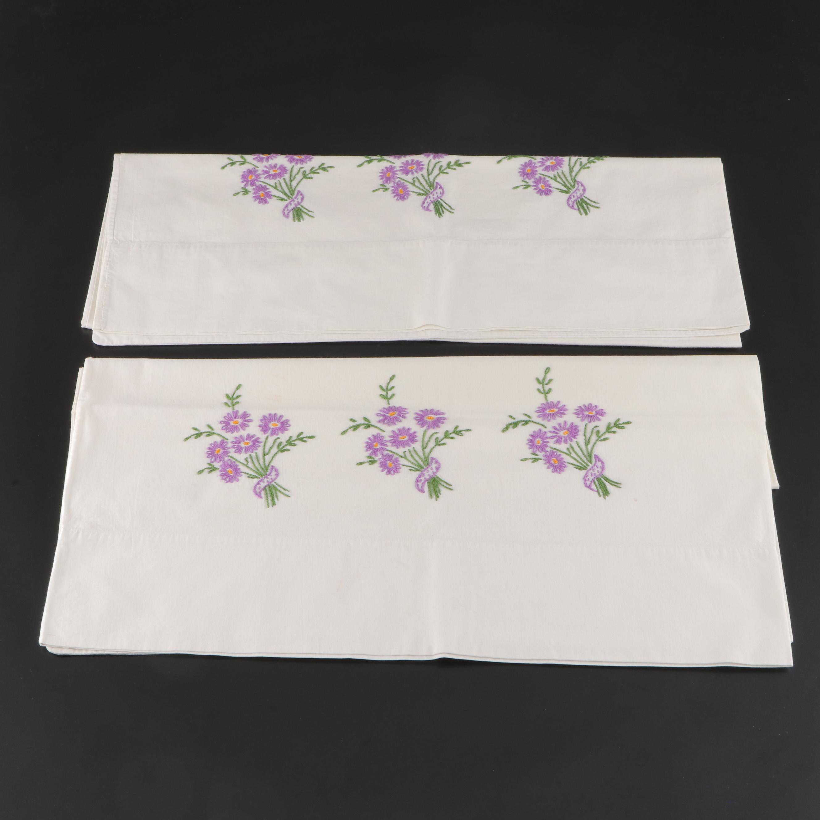 Embroidery and Lace Embellished Table Linens, Mid-20th Century