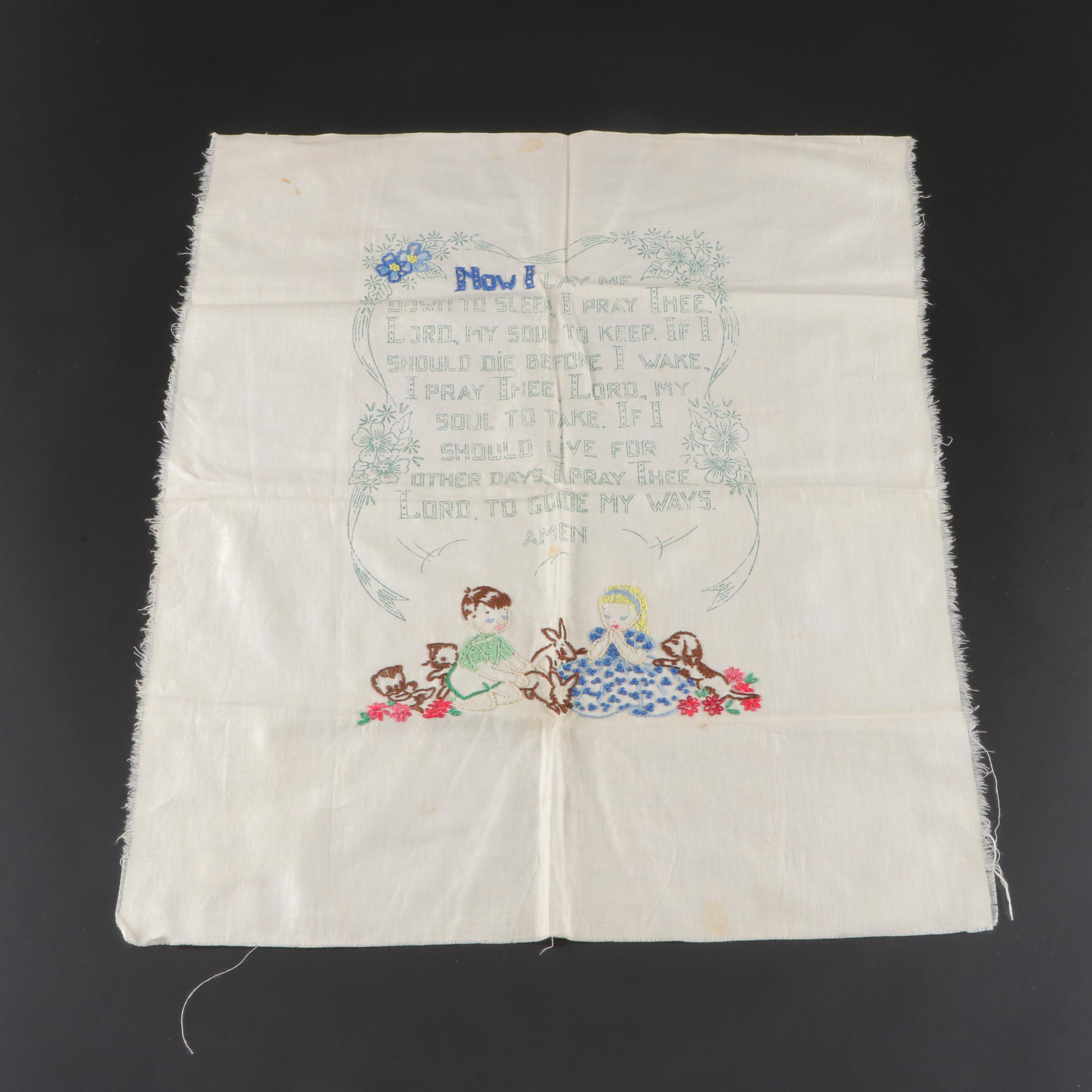 Embroidery and Lace Embellished Table Linens, Mid-20th Century
