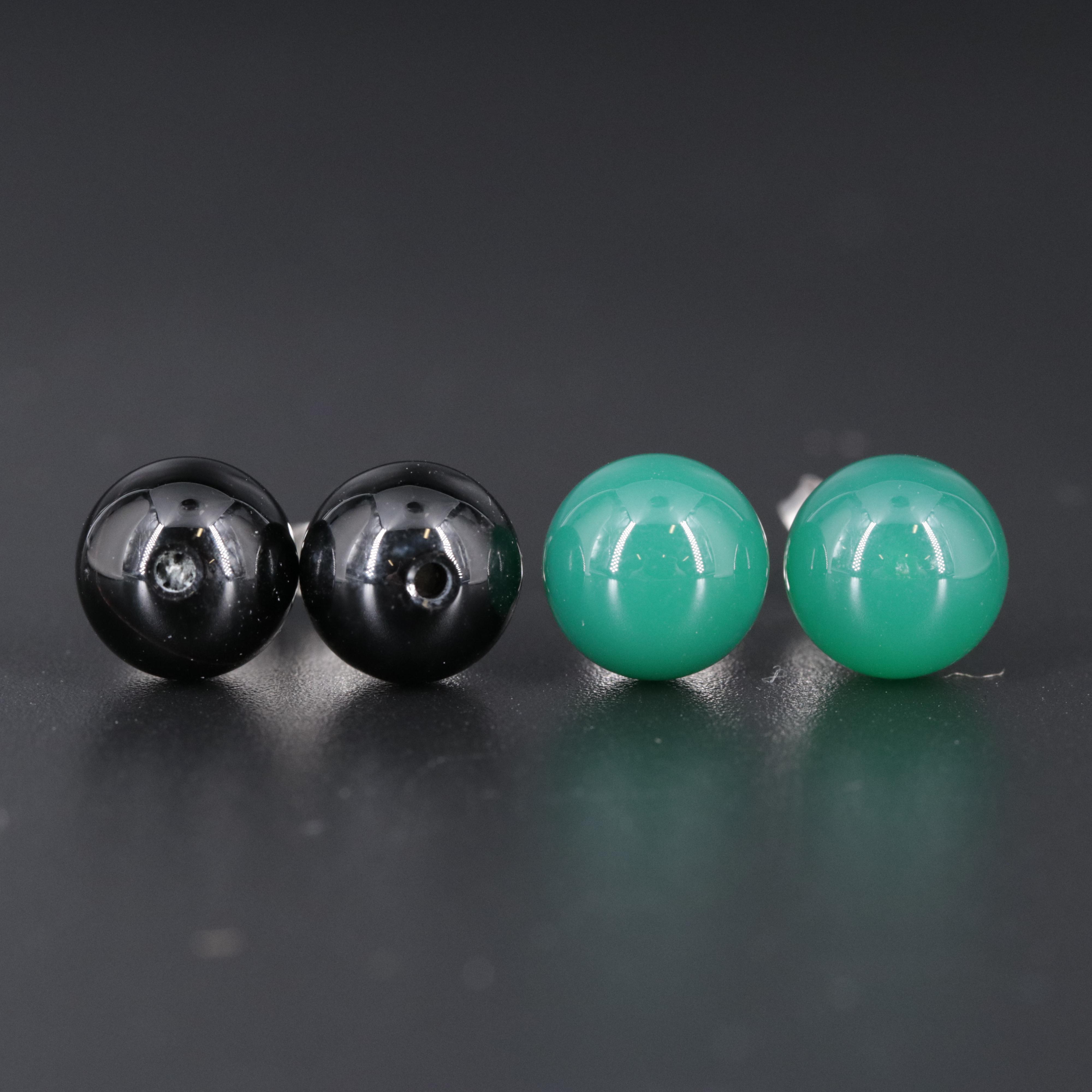 Sterling Silver Gemstone Stud Earrings