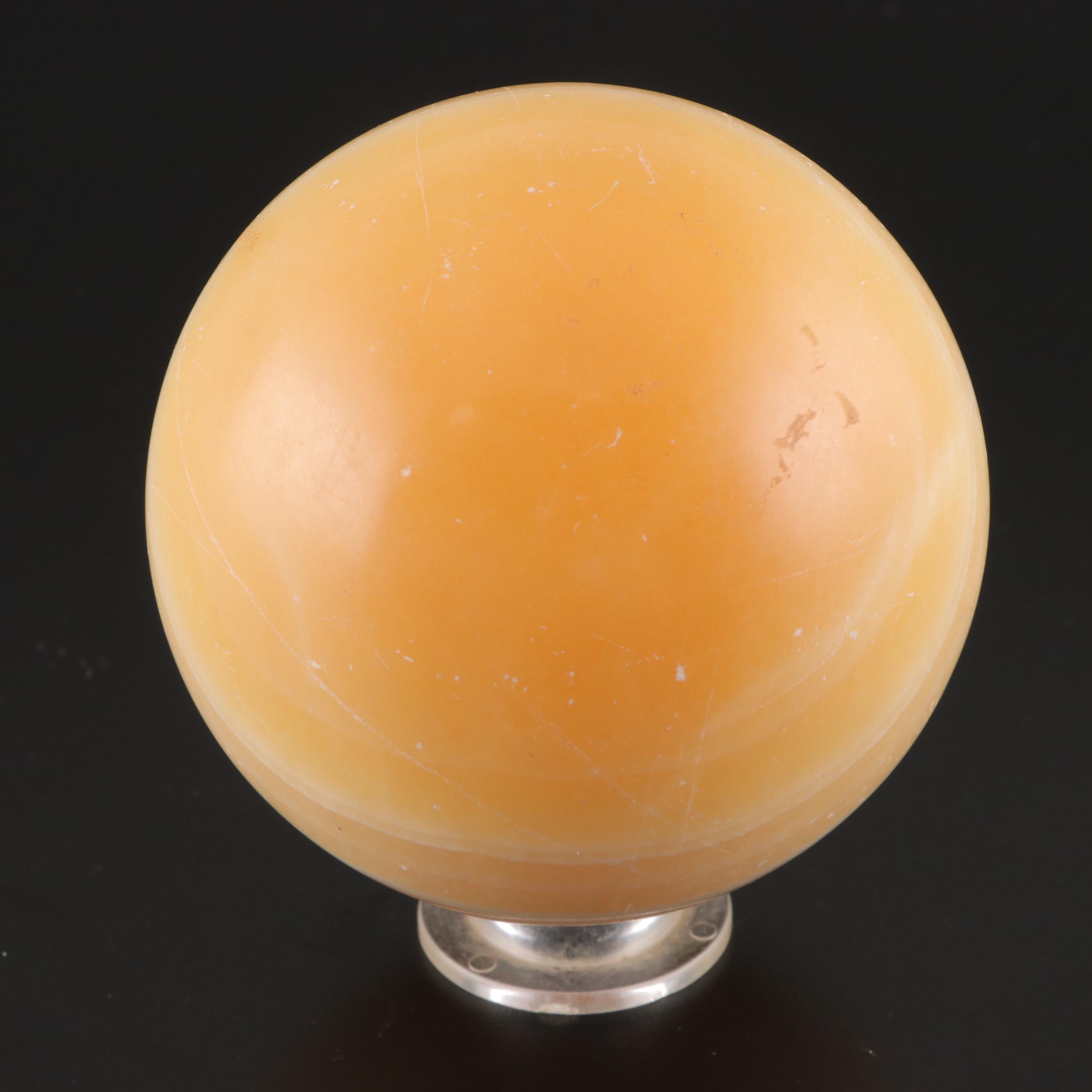 Carved Calcite Sphere