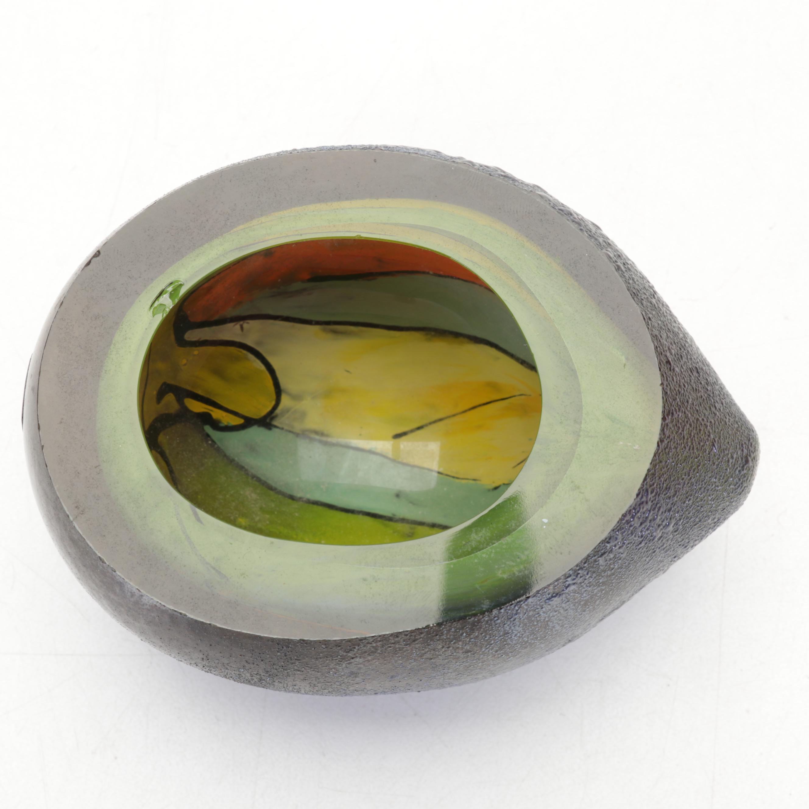 Mid Century Modern Console Bowl with Studio Pottery and Other Décor