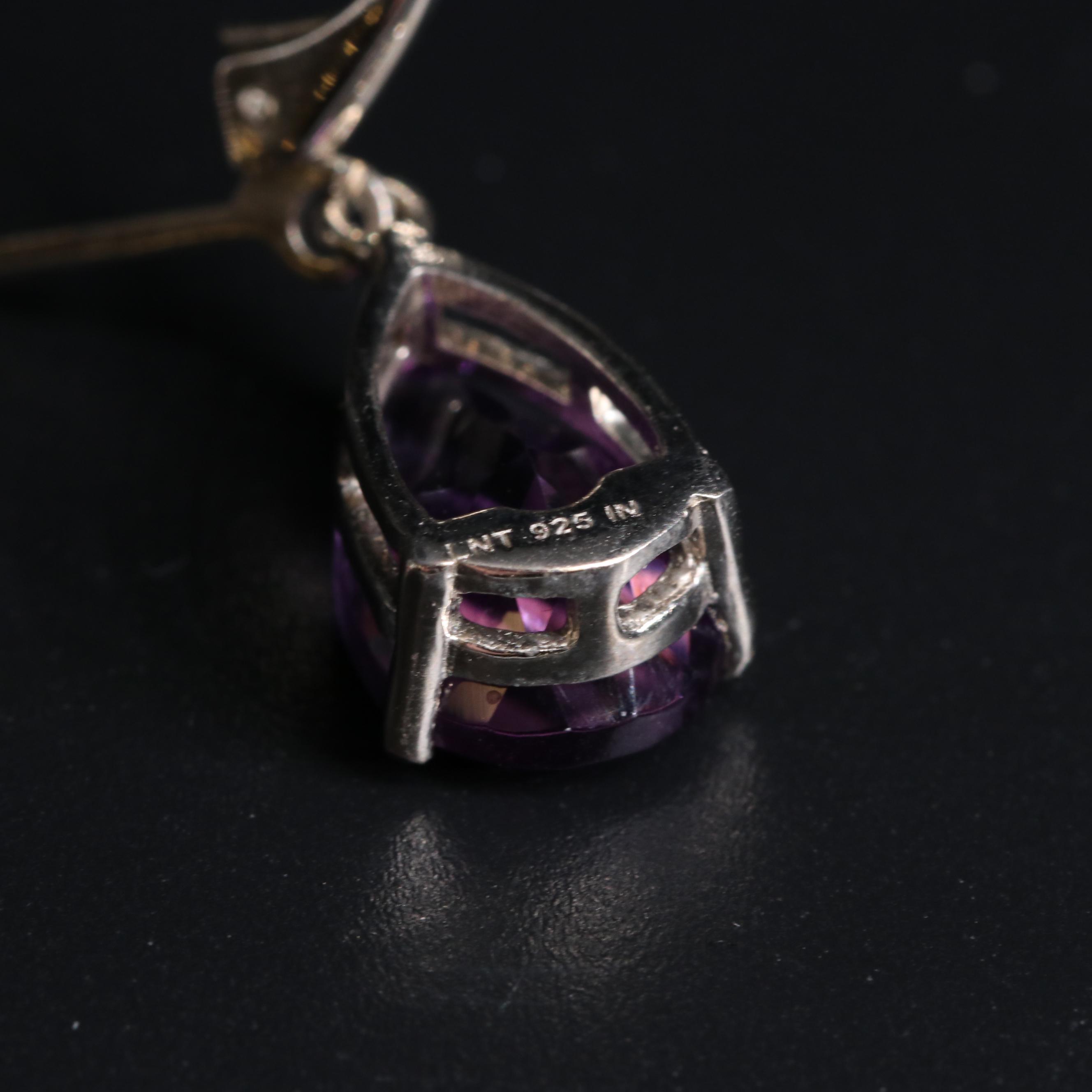 Sterling Silver Earring Collection Including Amethyst and Topaz