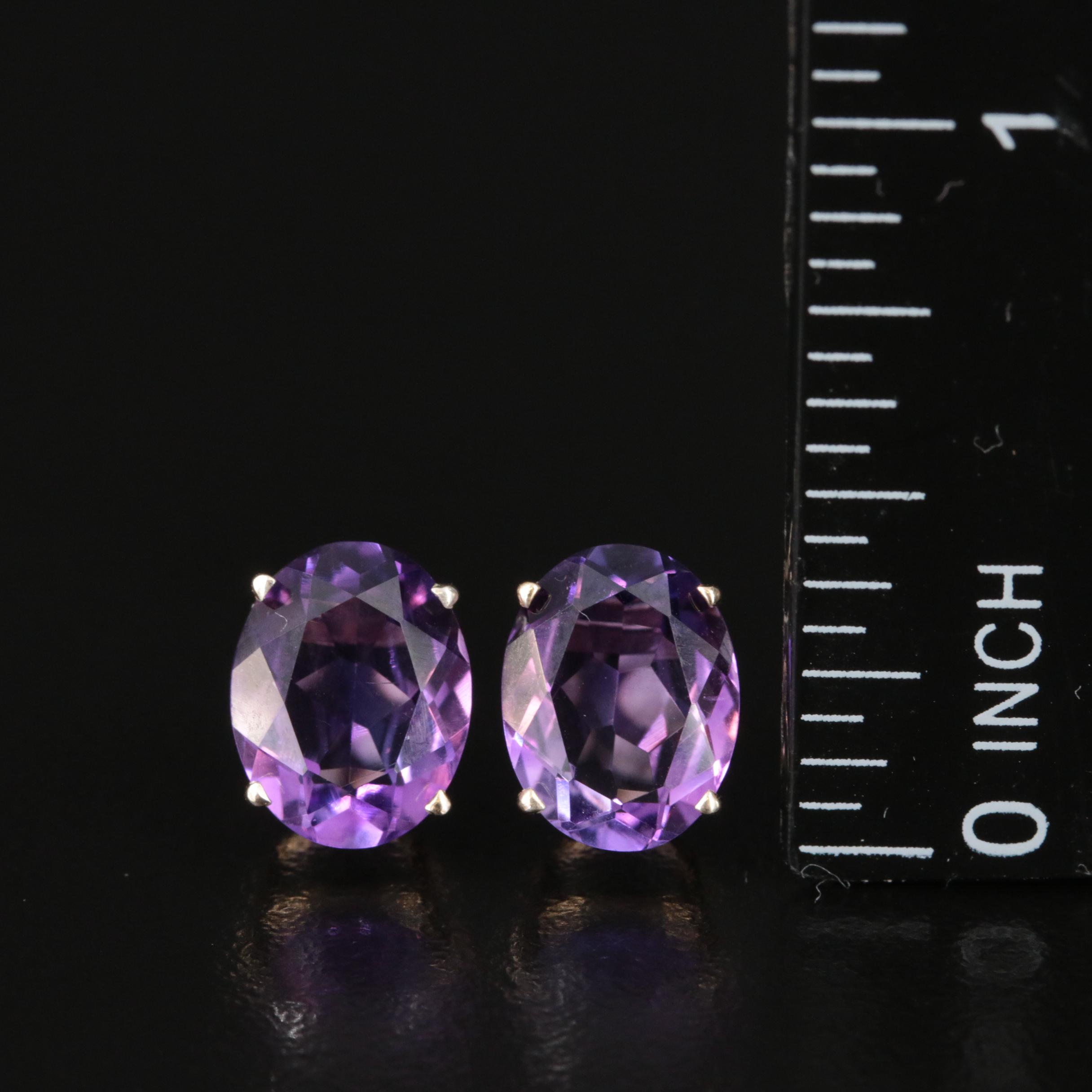 14K Amethyst Stud Earrings