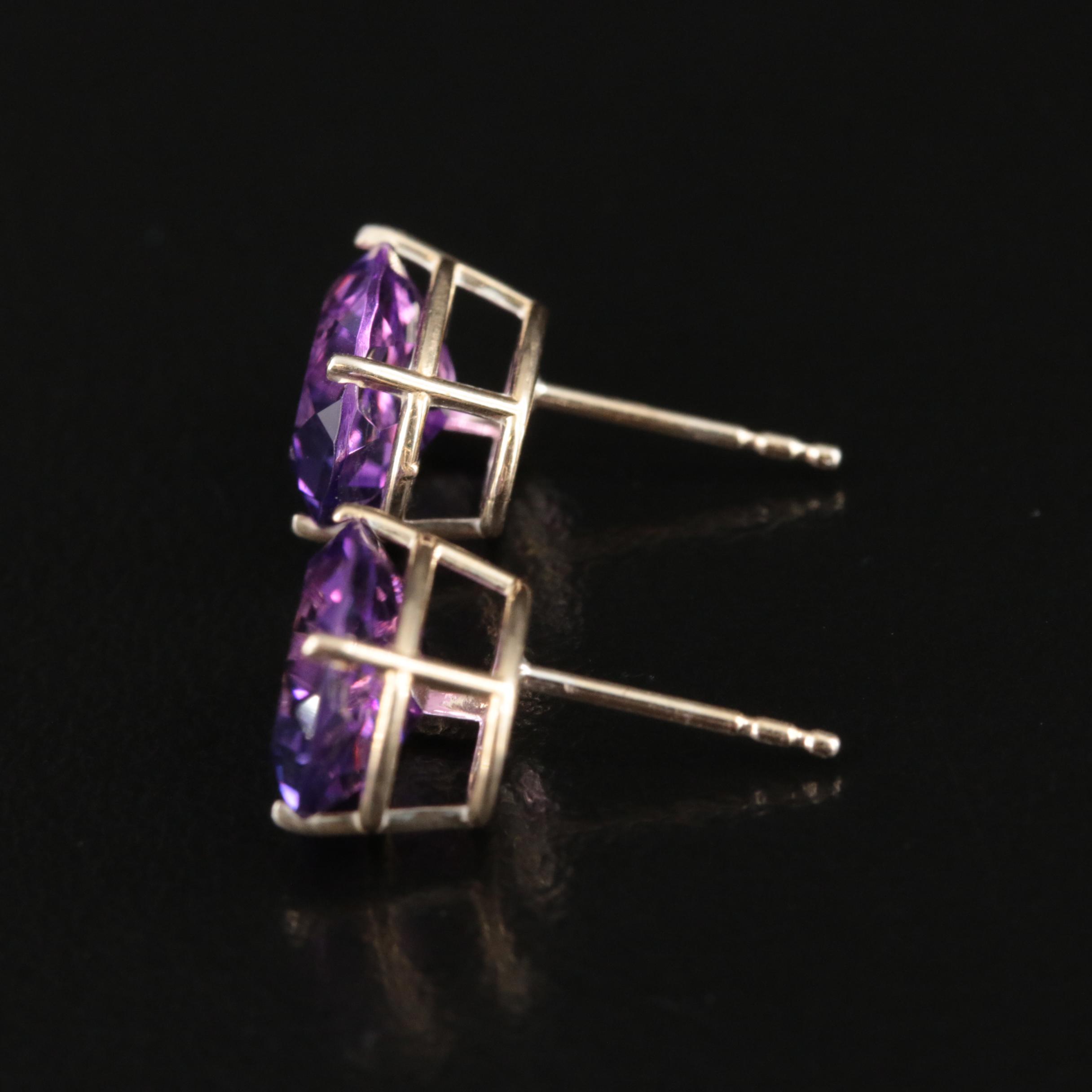 14K Amethyst Stud Earrings