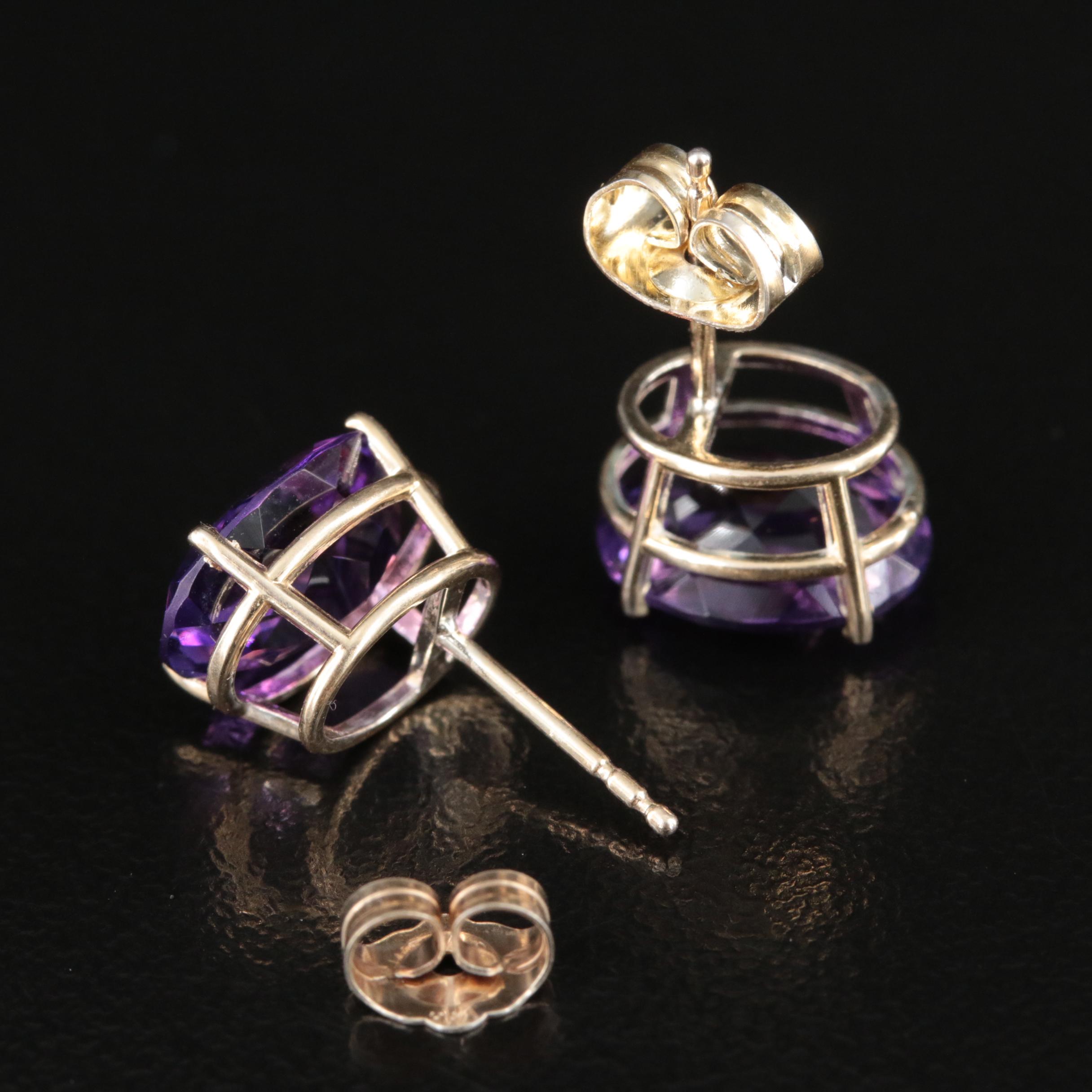 14K Amethyst Stud Earrings