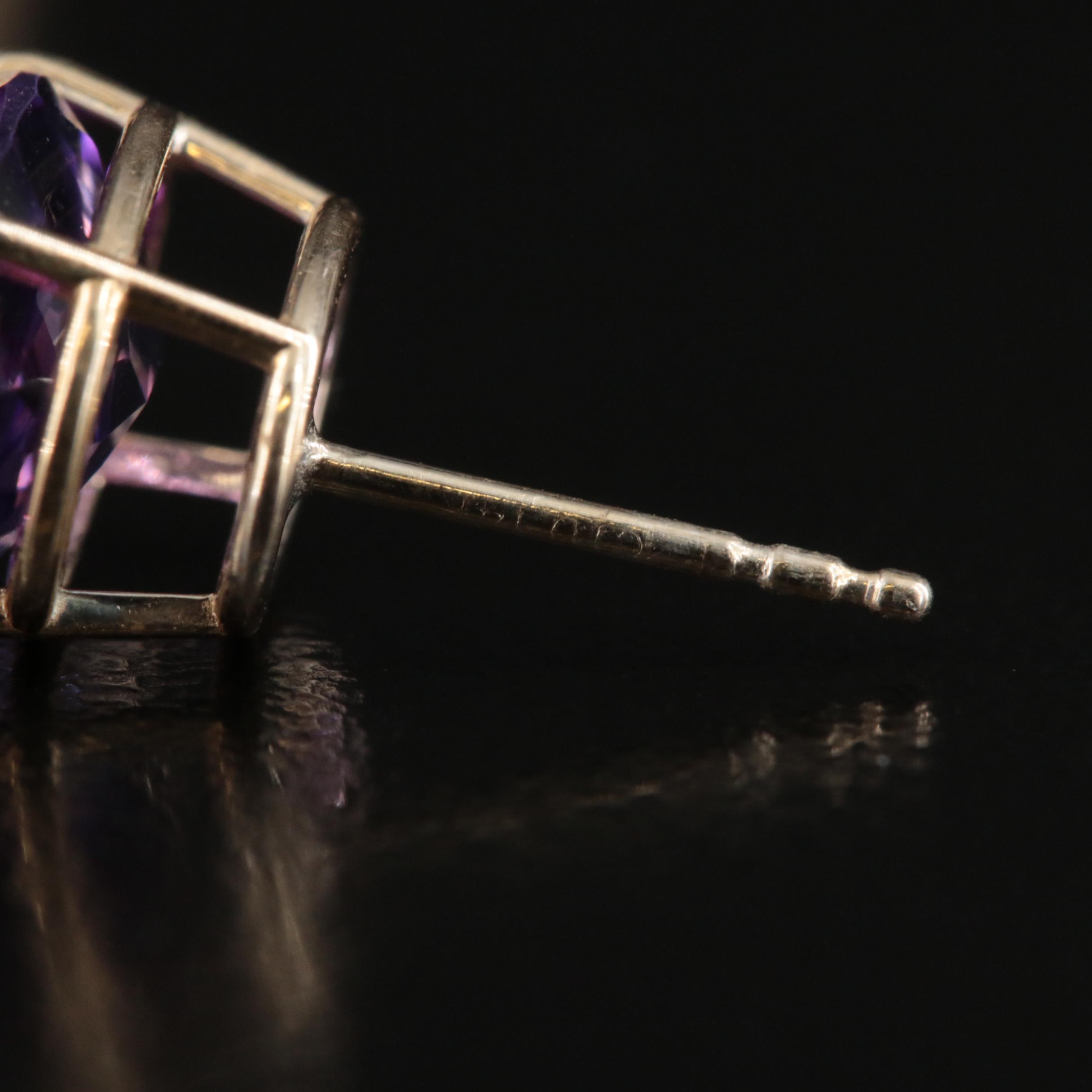 14K Amethyst Stud Earrings