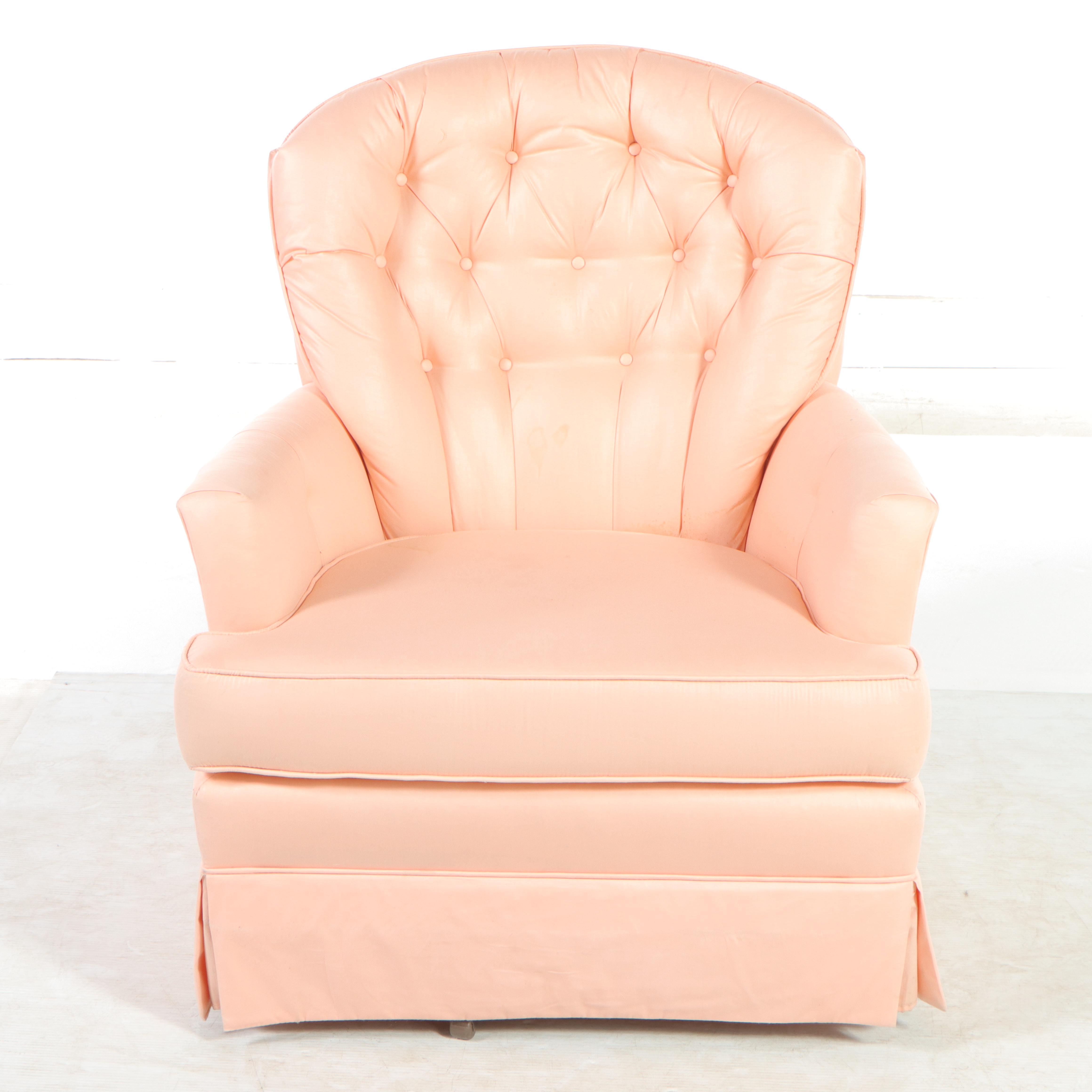 Madden Custom-Upholstered and Buttoned-Down Swivel-Rocker, Late 20th Century
