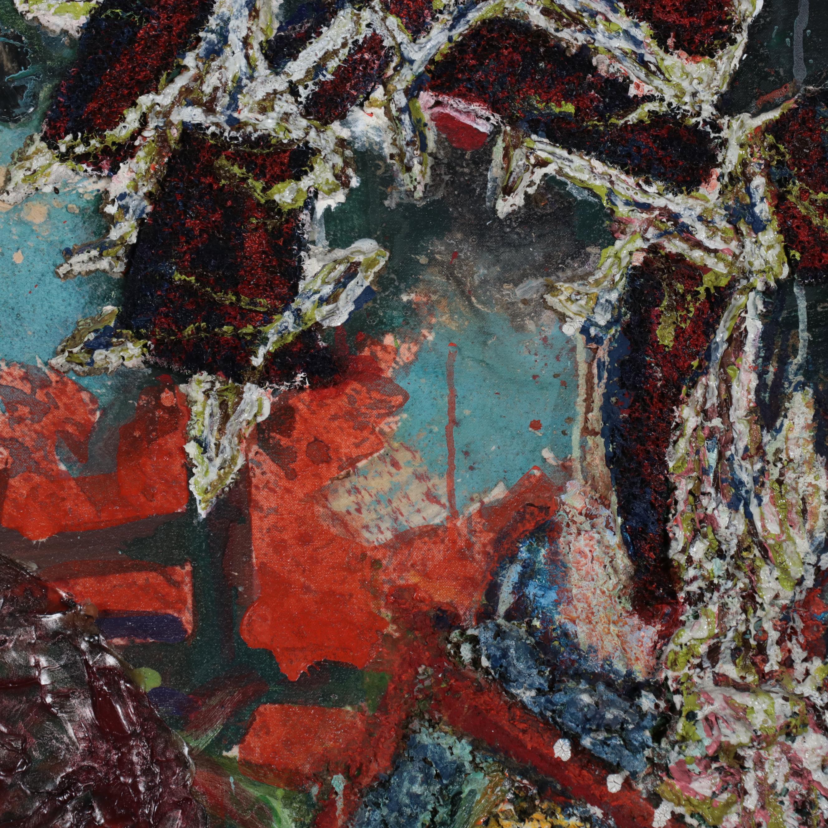 Frank Herrmann Large-Scale Mixed Media Painting "Seiche," 1993