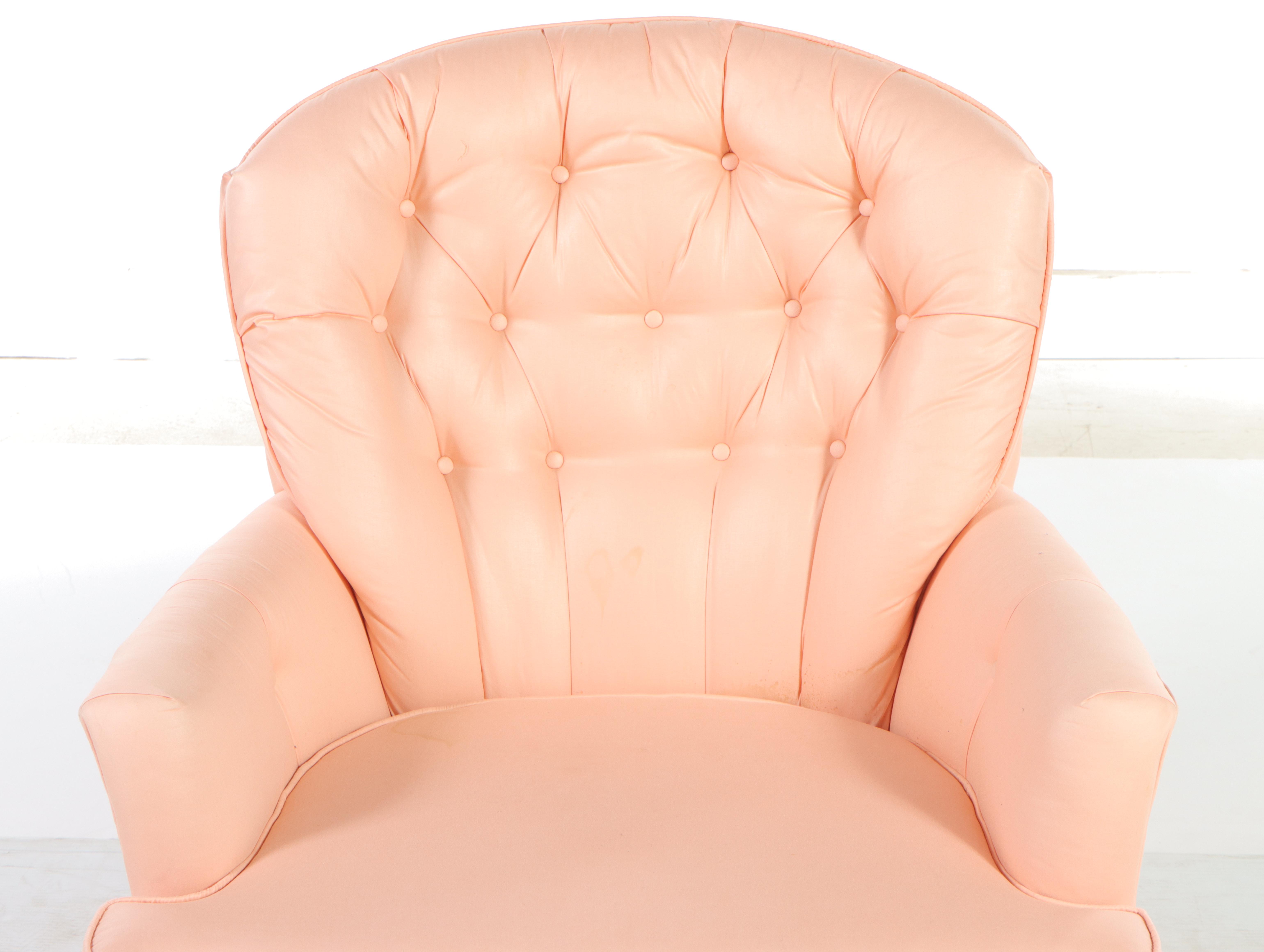 Madden Custom-Upholstered and Buttoned-Down Swivel-Rocker, Late 20th Century