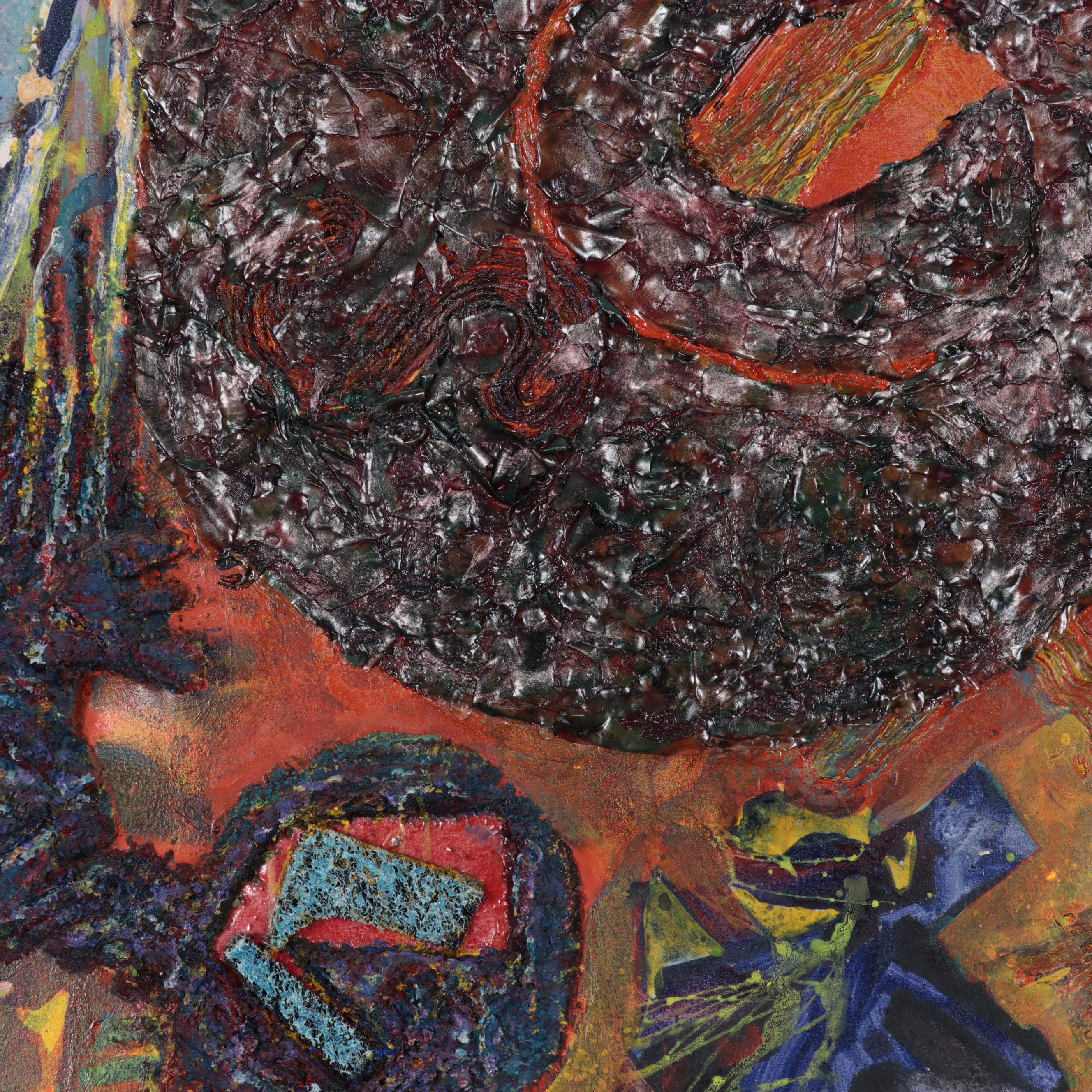 Frank Herrmann Large-Scale Mixed Media Painting "Seiche," 1993