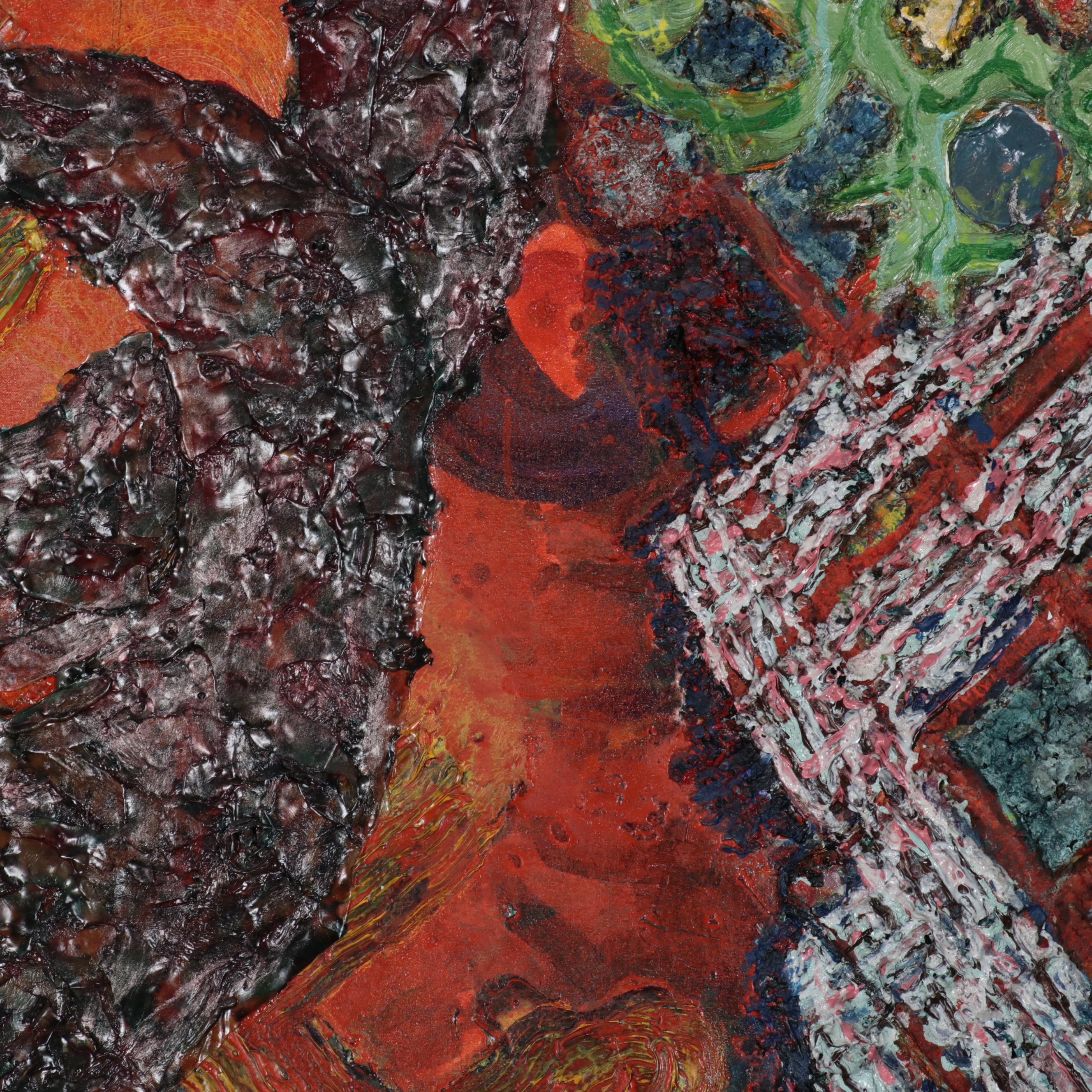 Frank Herrmann Large-Scale Mixed Media Painting "Seiche," 1993