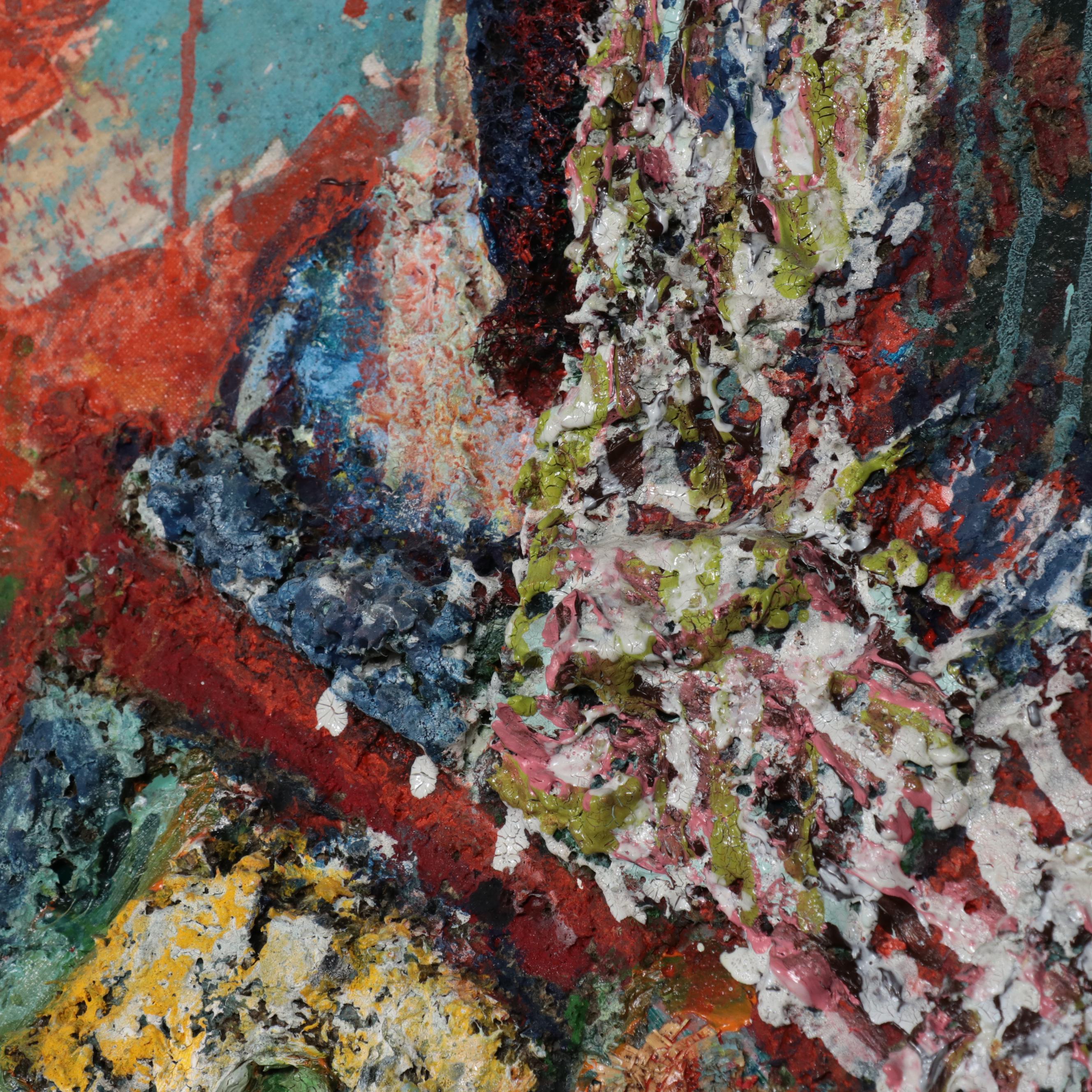 Frank Herrmann Large-Scale Mixed Media Painting "Seiche," 1993