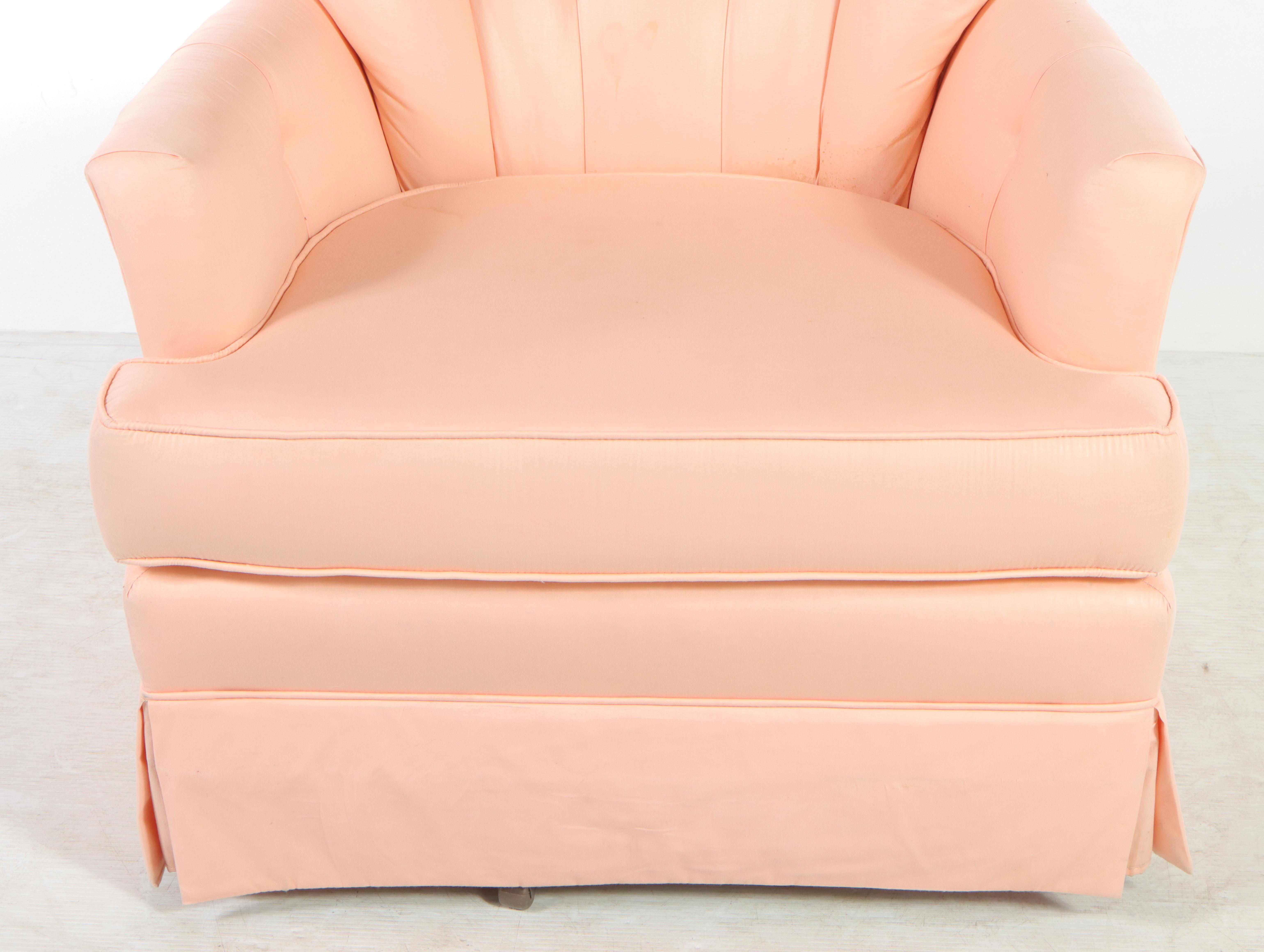 Madden Custom-Upholstered and Buttoned-Down Swivel-Rocker, Late 20th Century