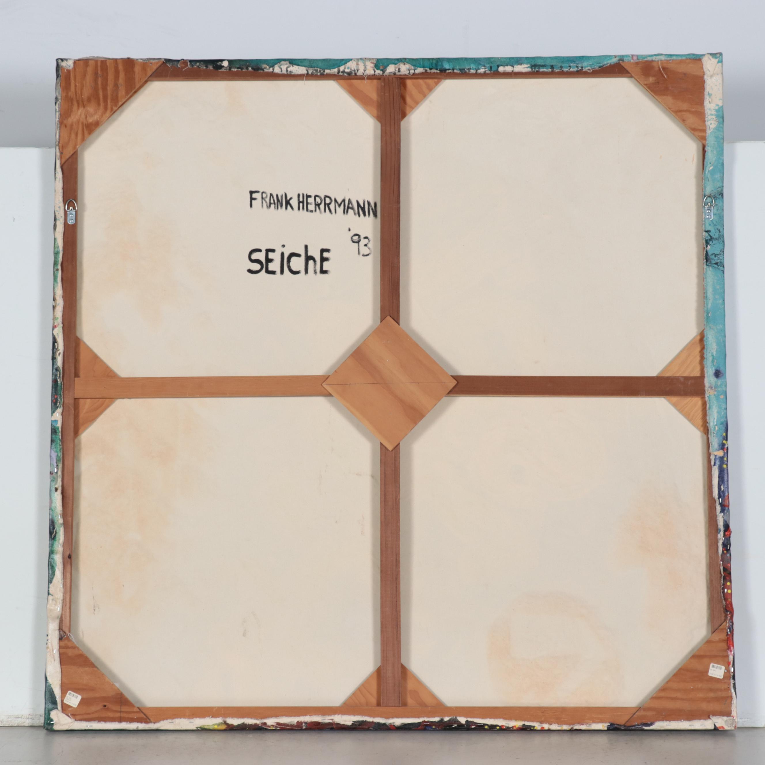 Frank Herrmann Large-Scale Mixed Media Painting "Seiche," 1993