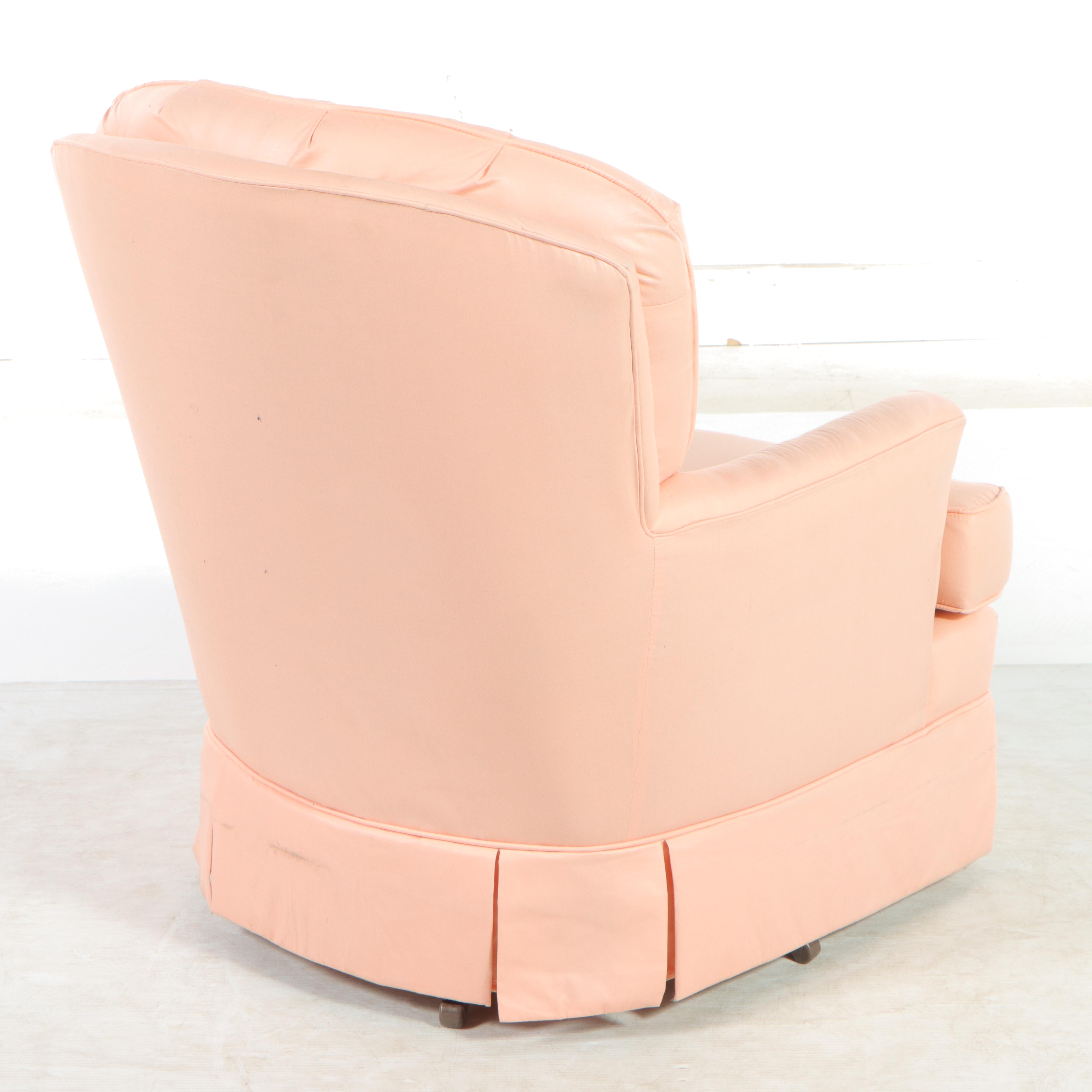 Madden Custom-Upholstered and Buttoned-Down Swivel-Rocker, Late 20th Century