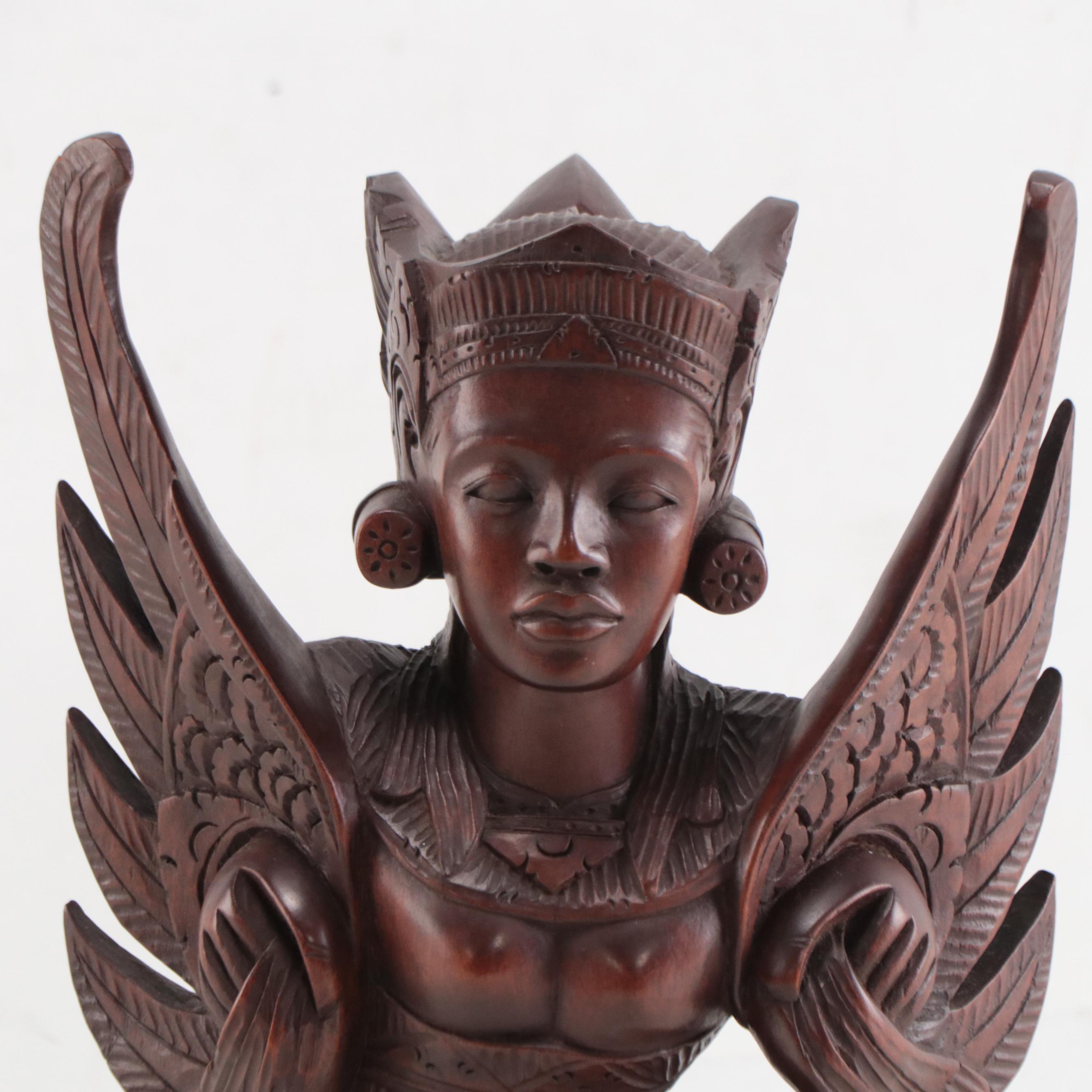 Indonesian Carved Wood Figural Sculpture