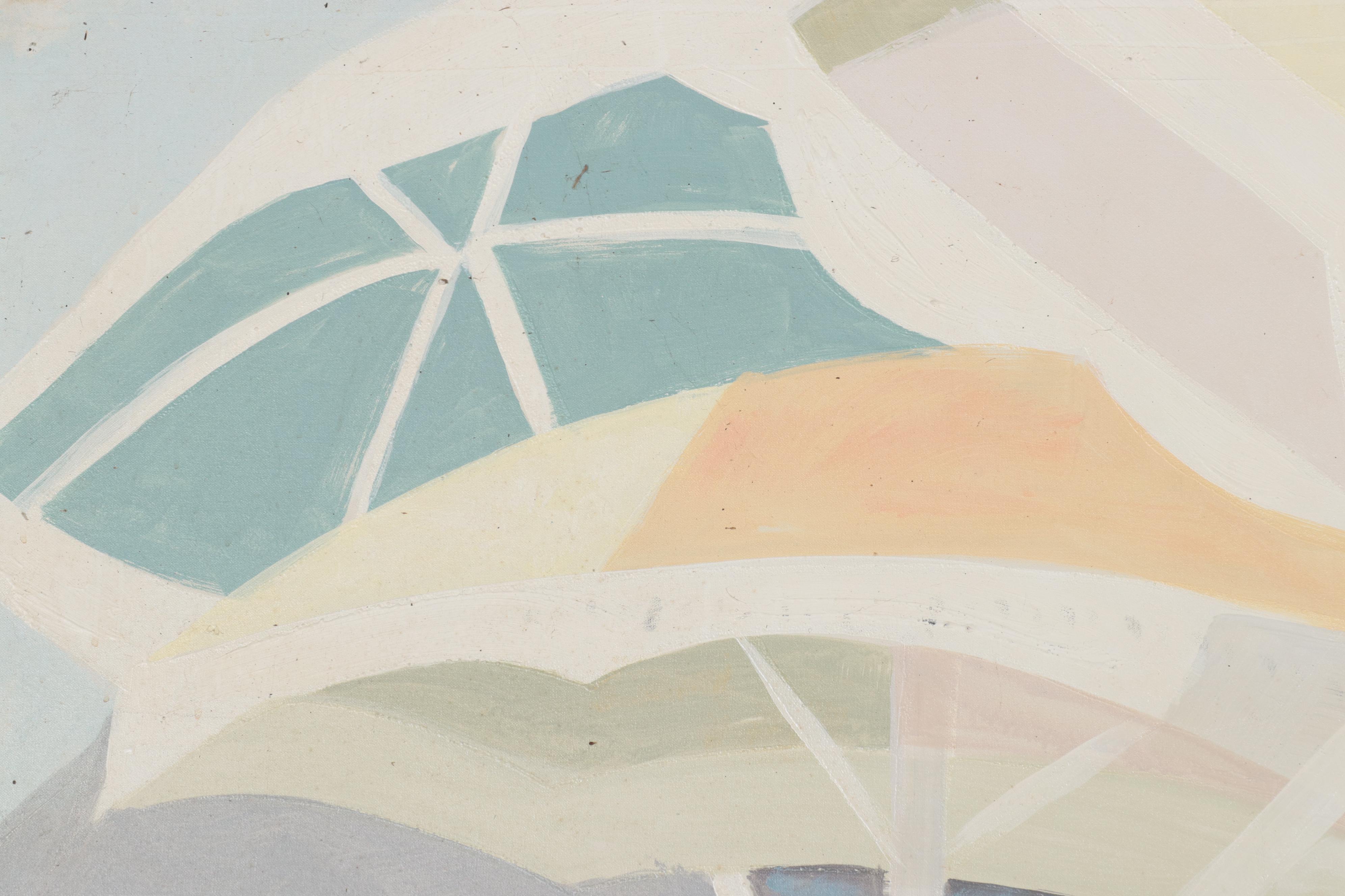 Vanguard Studios Large-Scale Beach Scene Acrylic Painting, Circa 1970