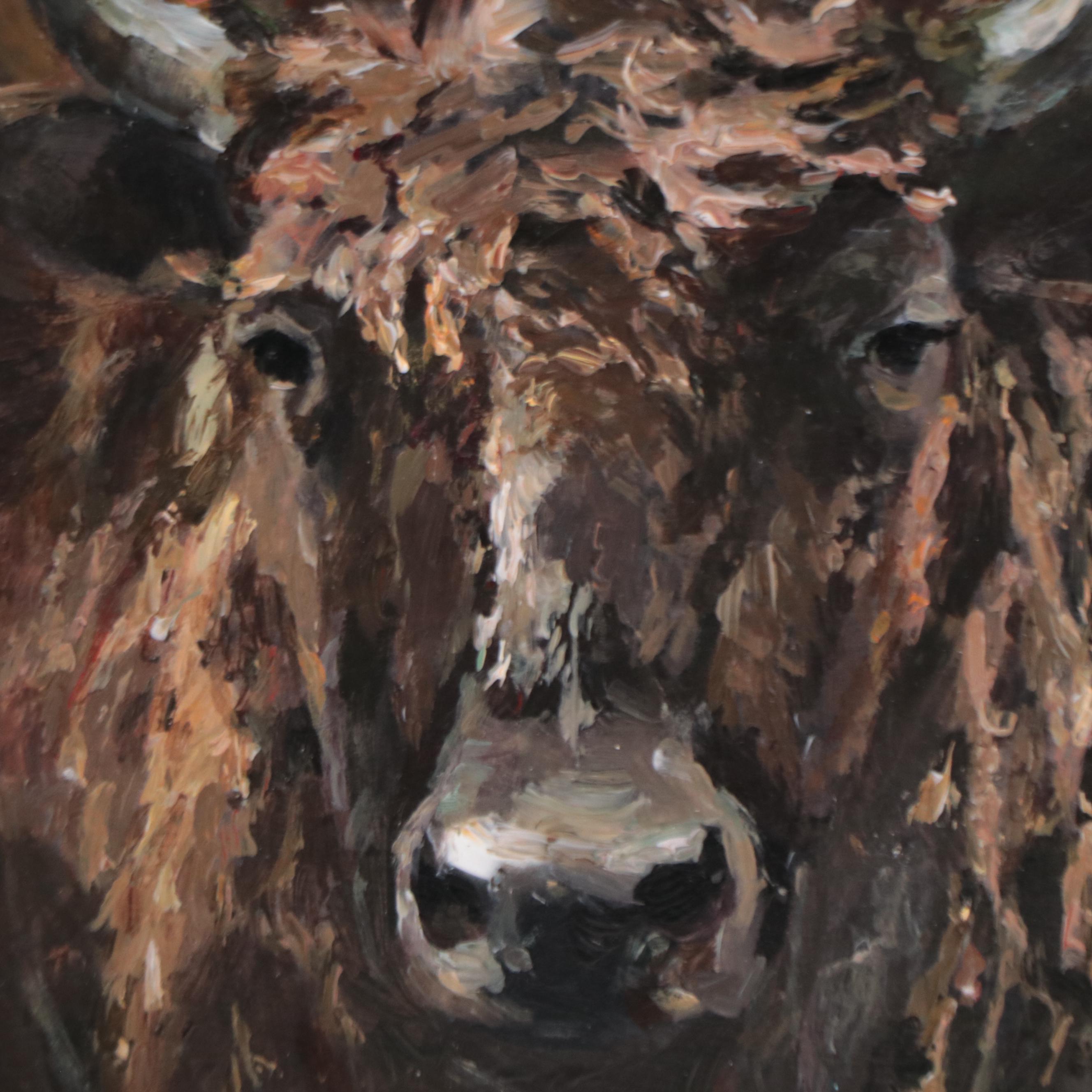 Oil Painting of Bison, 1994