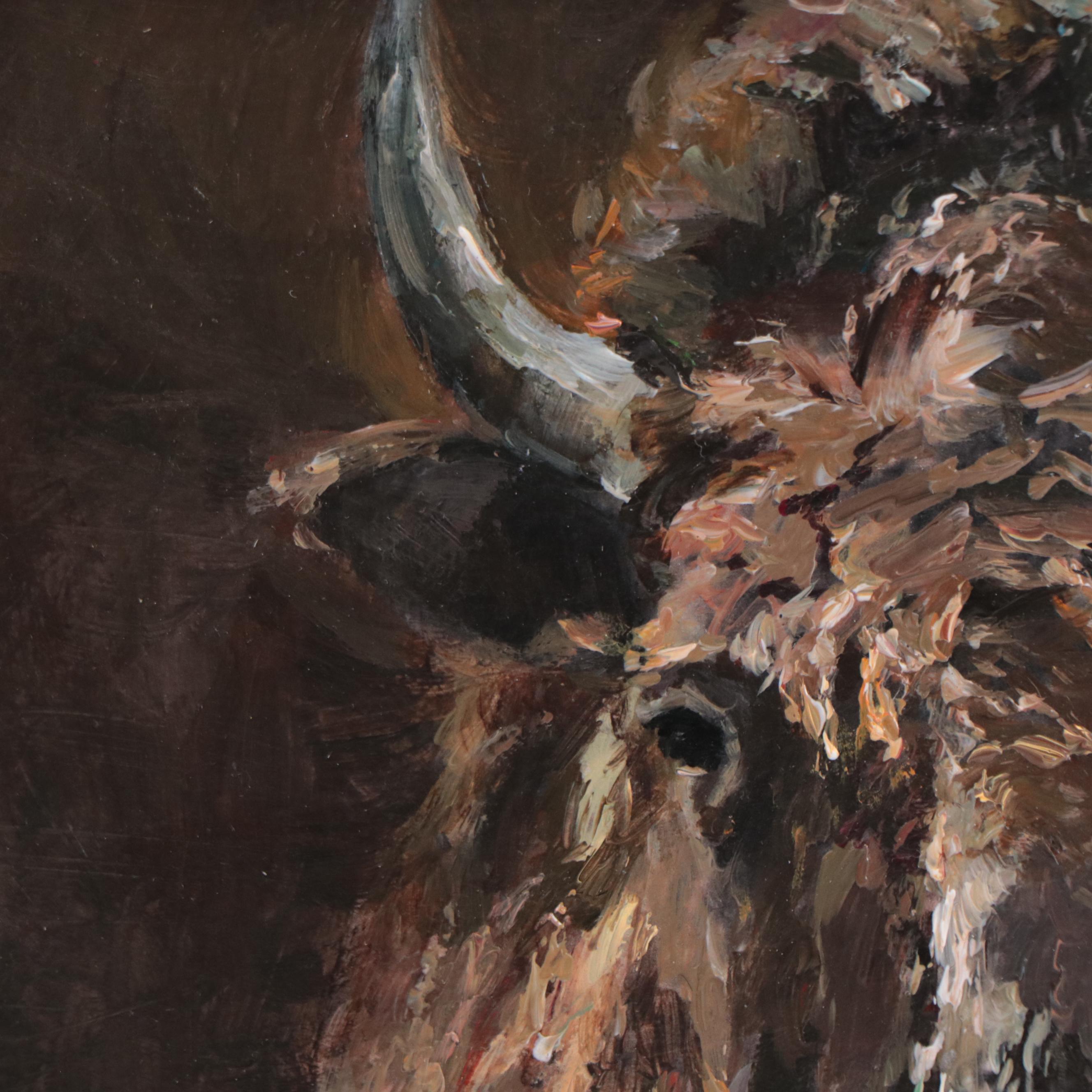 Oil Painting of Bison, 1994