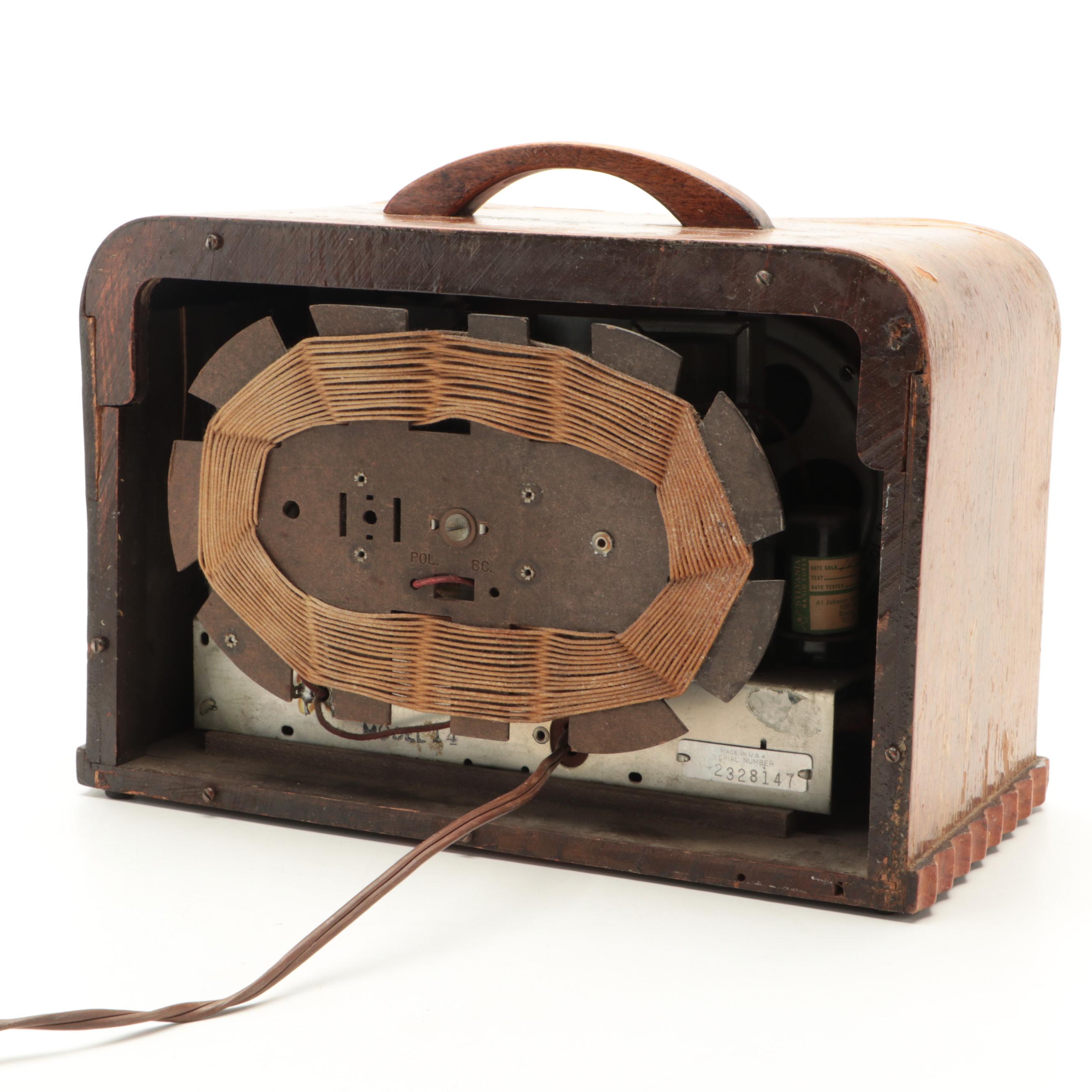 Crosley Art Deco Waterfall Style Short Wave Tabletop Radio, 1940s