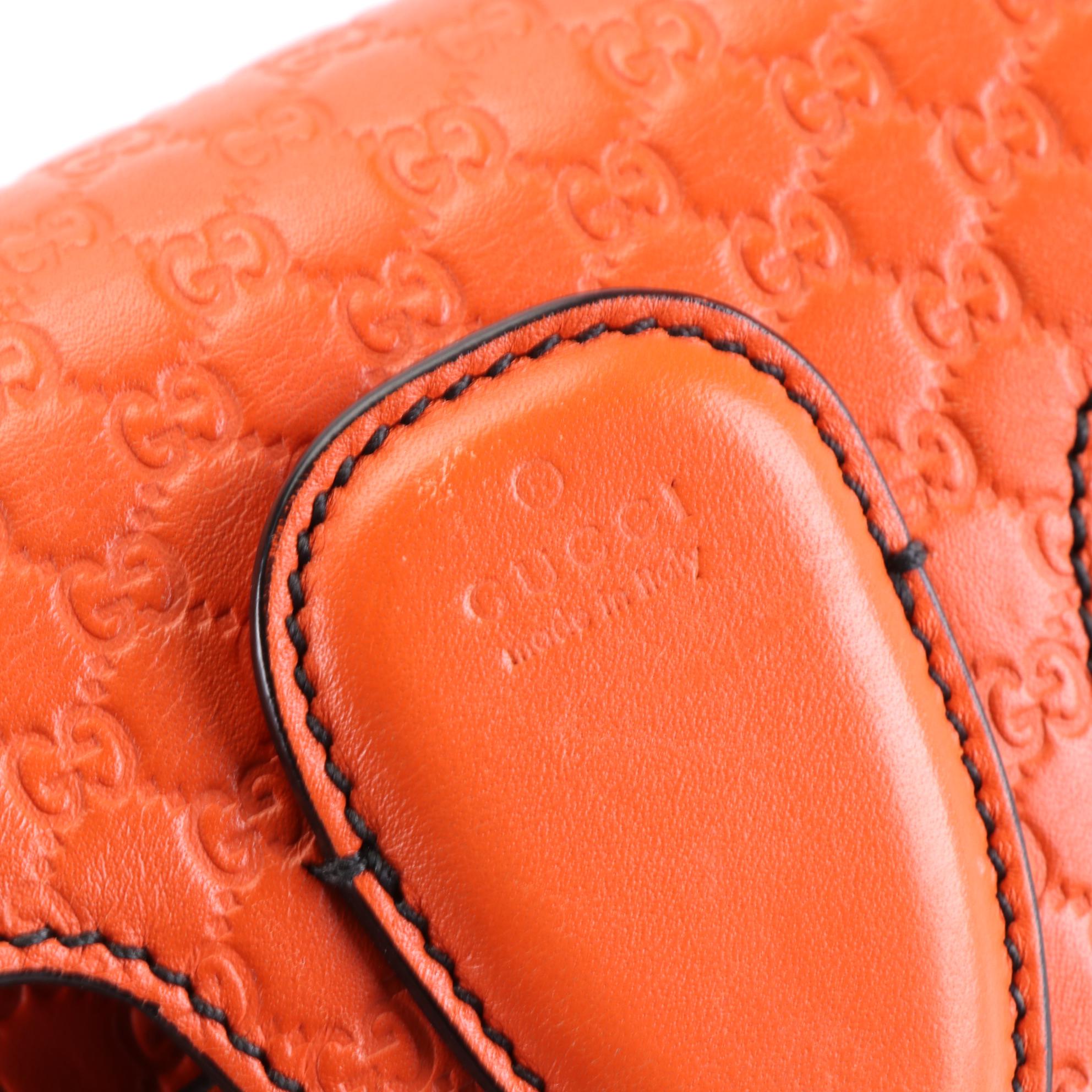 Gucci Emily Crossbody Front Flap Bag in Microguccissima Leather