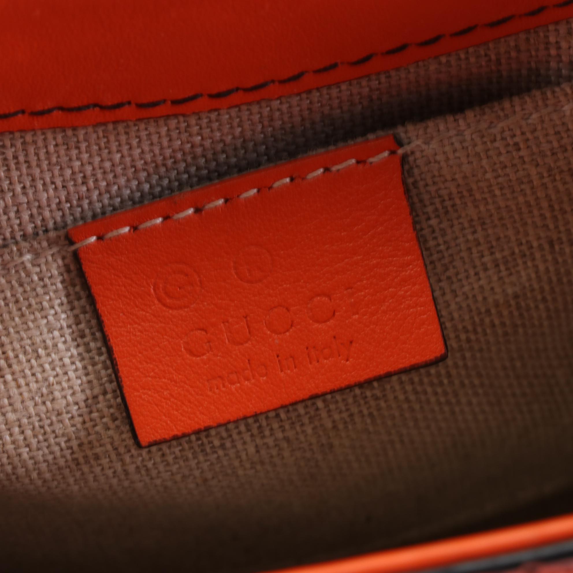 Gucci Emily Crossbody Front Flap Bag in Microguccissima Leather