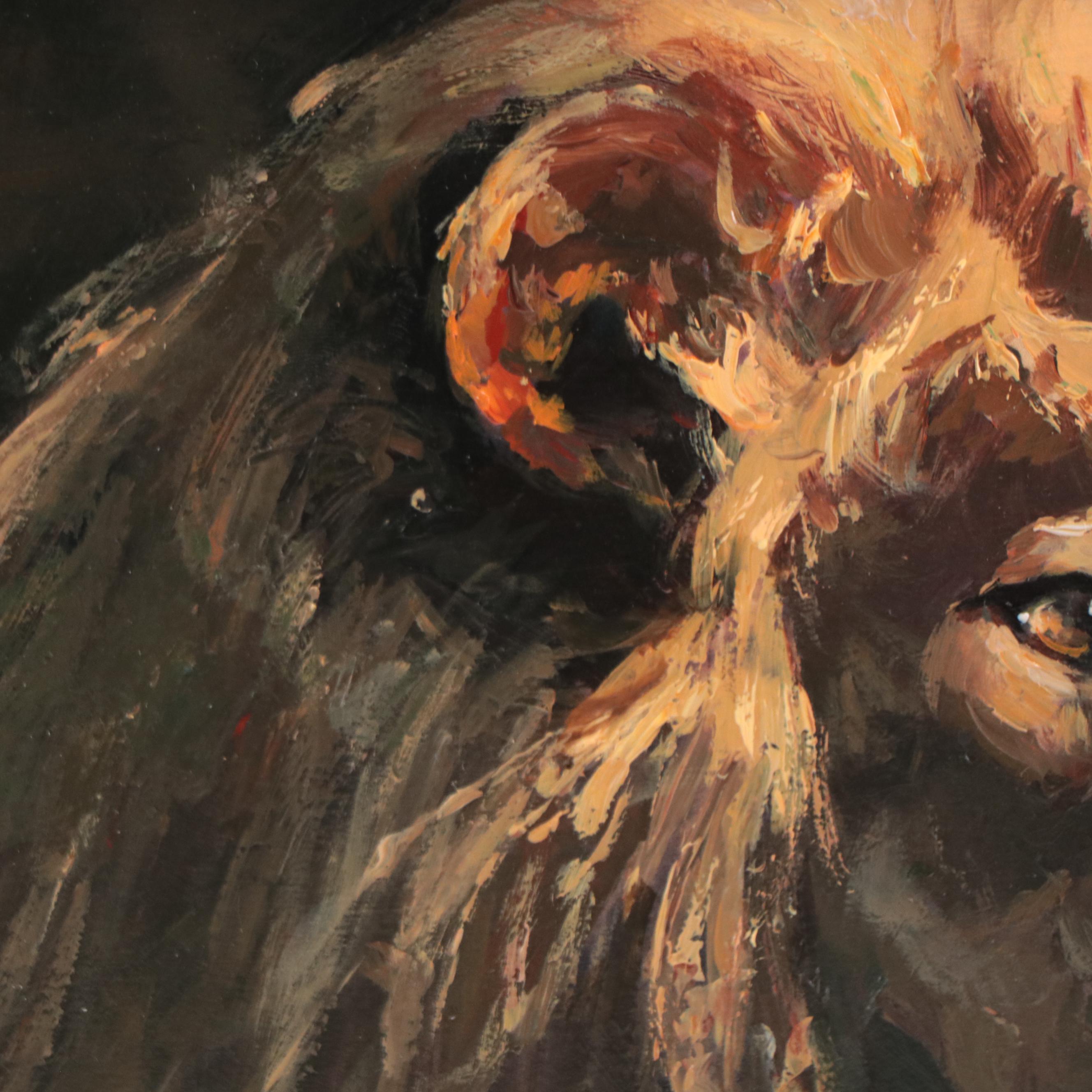 Oil Painting of Lion, 1994