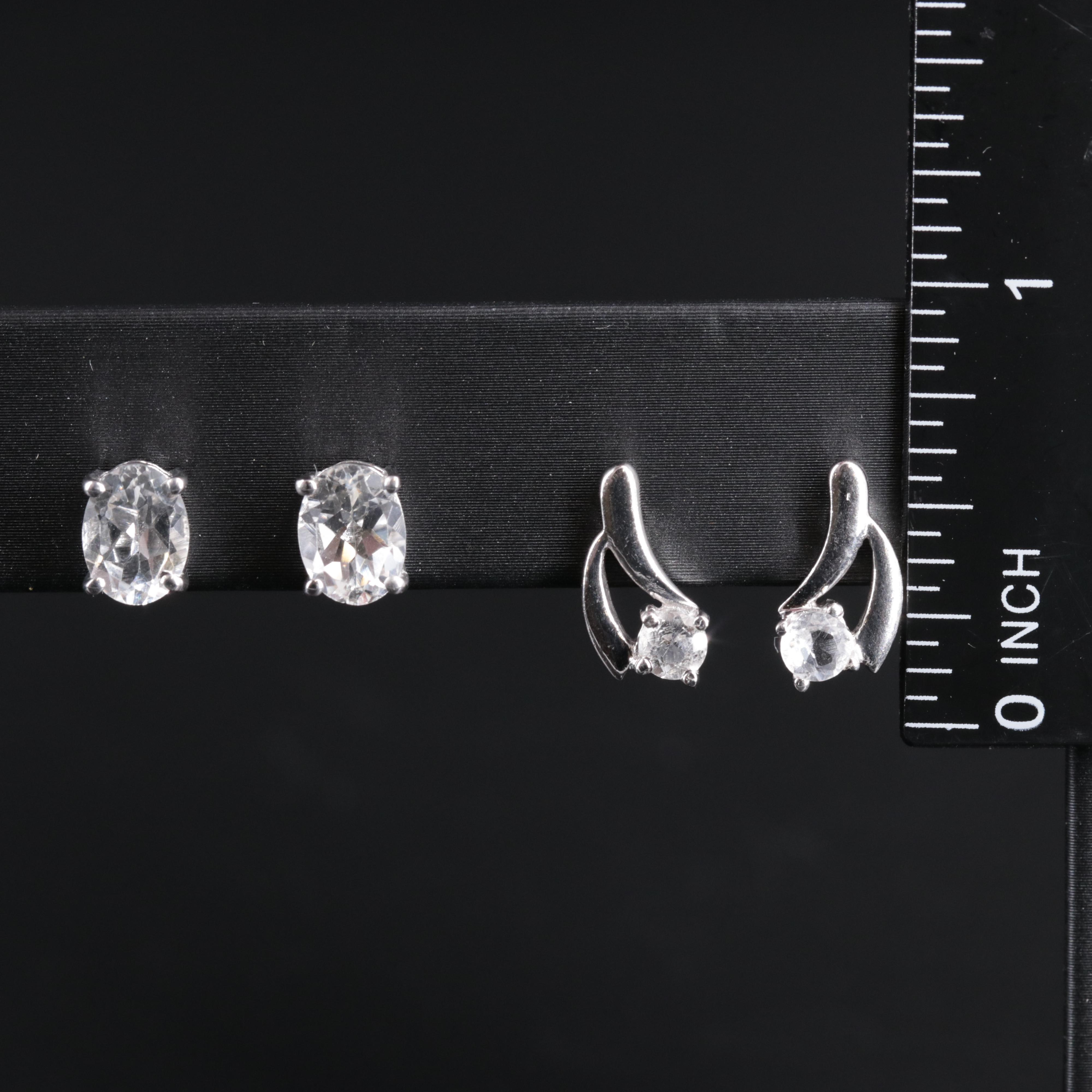 Sterling Silver Earring Collection Including Topaz