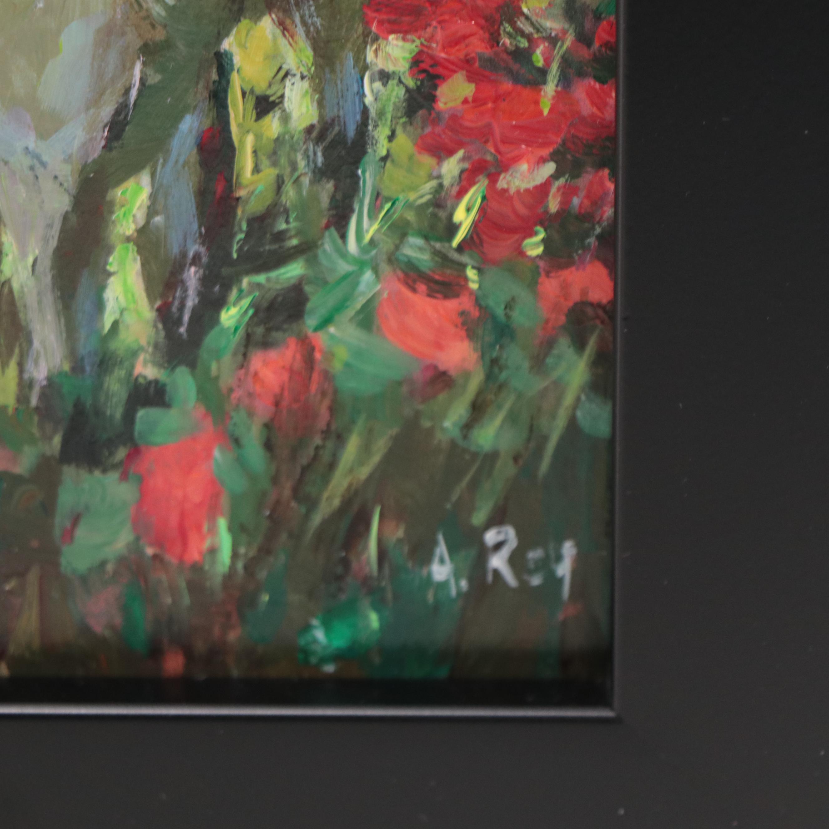 Agnes Rey Oil Painting of Lambs In Landscape "Mountain Breeze," 2022