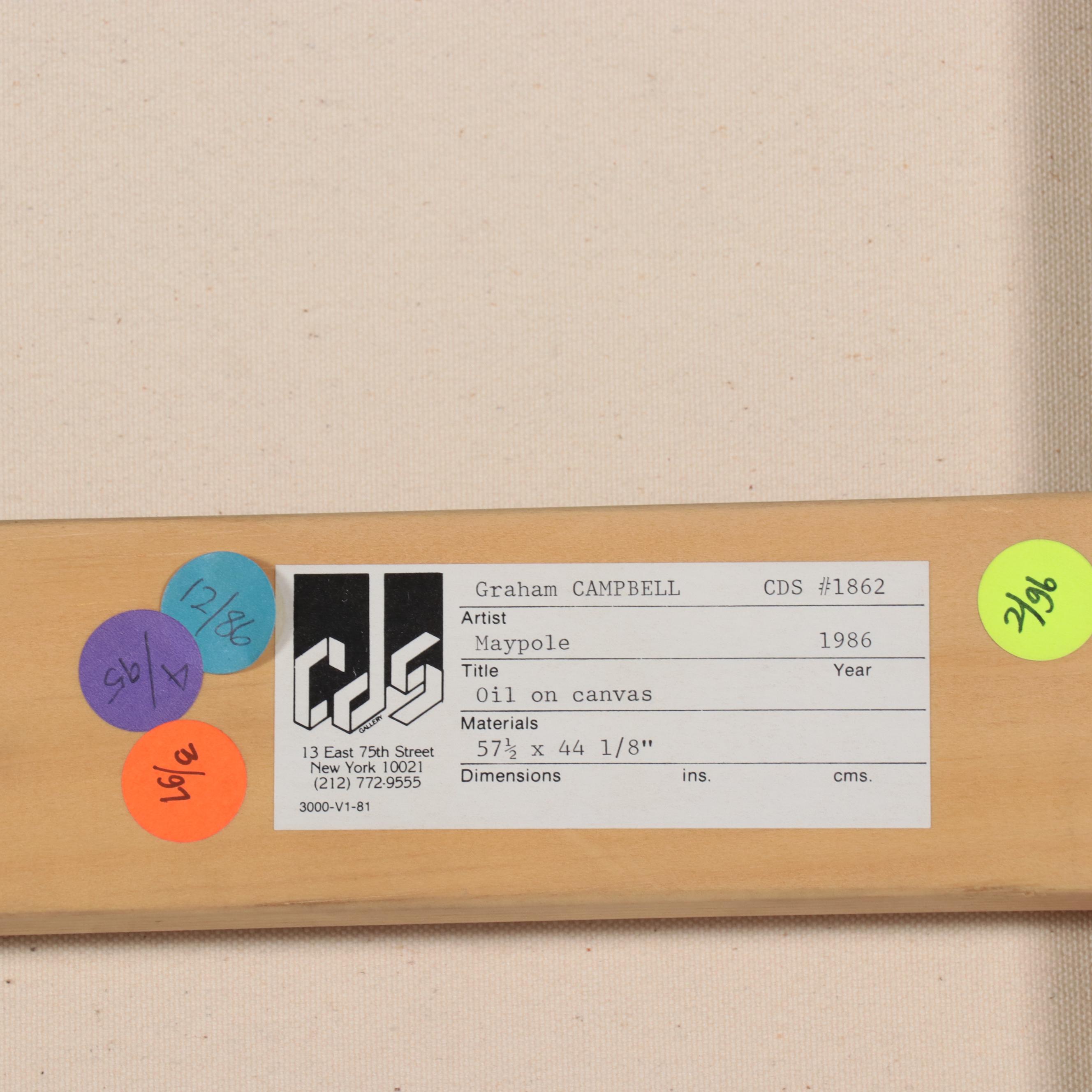 Graham Campbell Formidable Oil Painting "Maypole," 1986