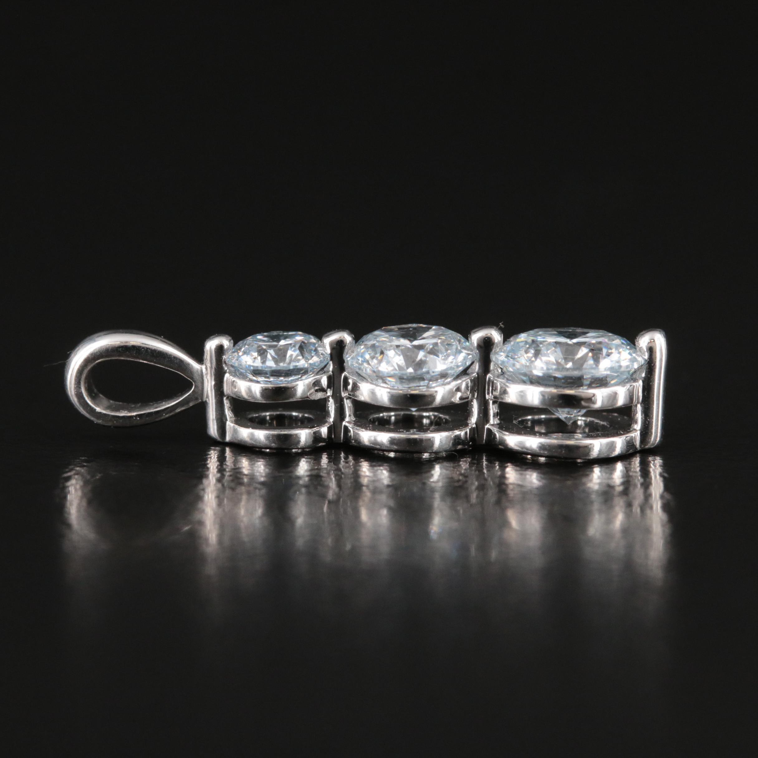 14K 1.58 CTW Lab Grown Diamond Graduated Pendant