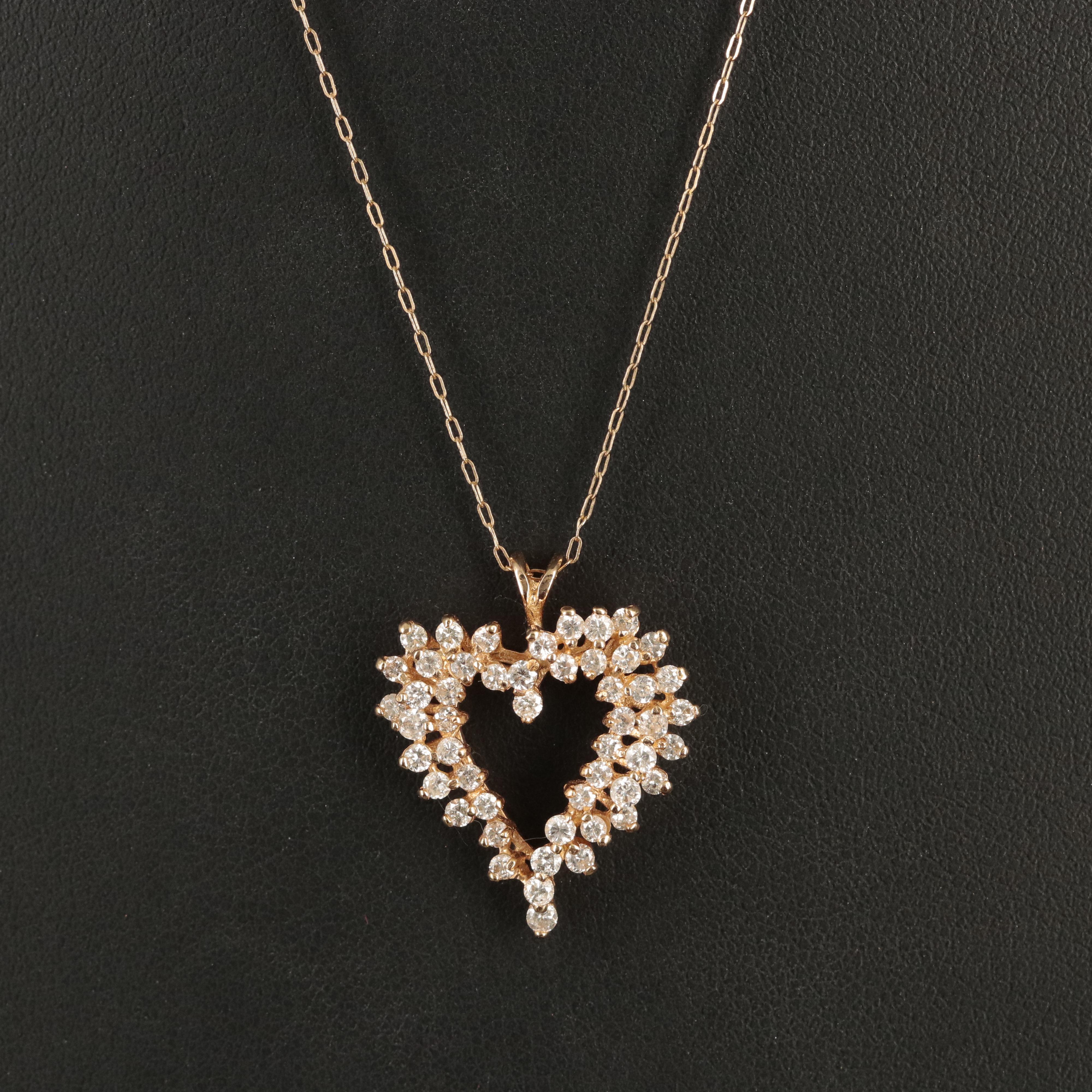 14K 1.03 CTW Diamond Heart Necklace