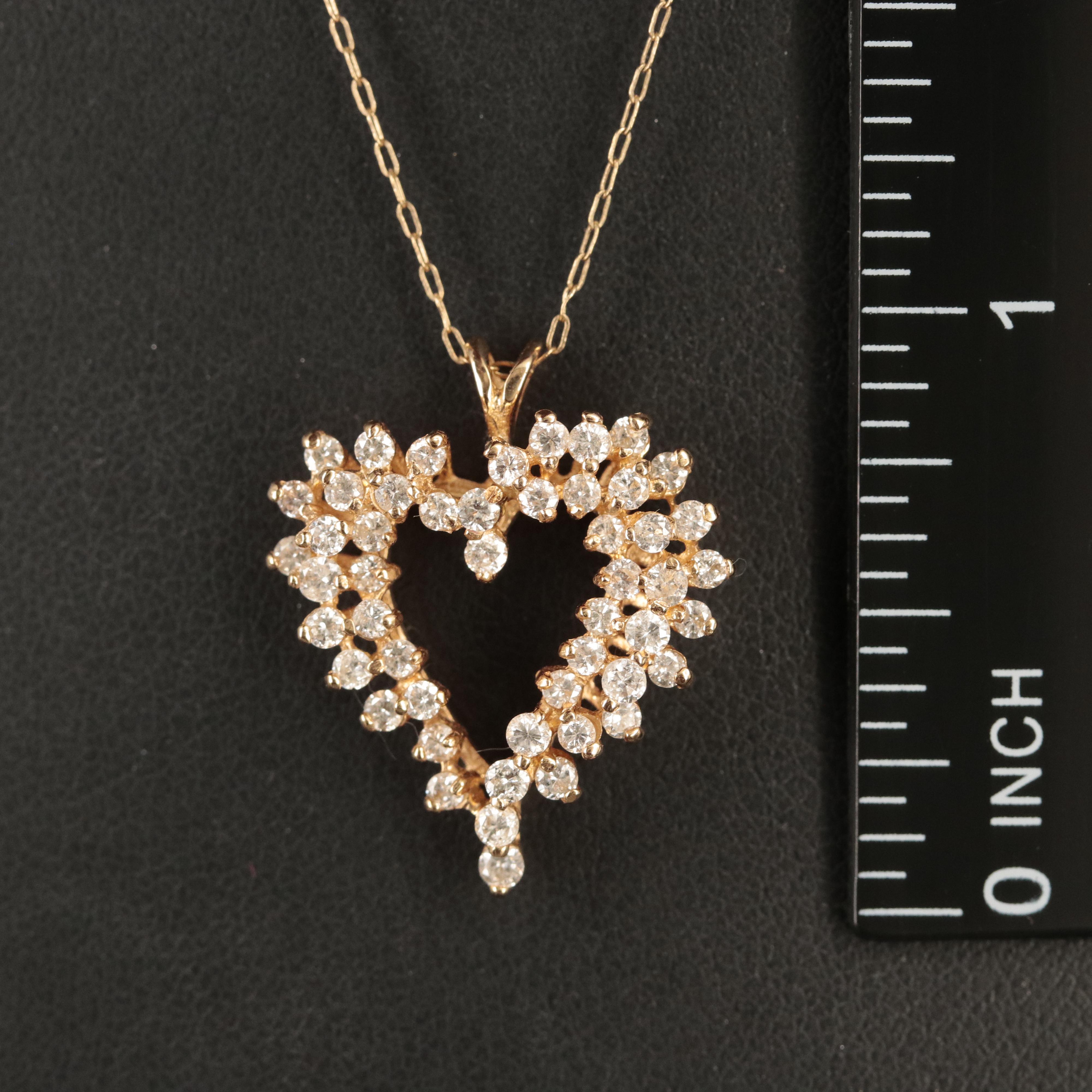 14K 1.03 CTW Diamond Heart Necklace