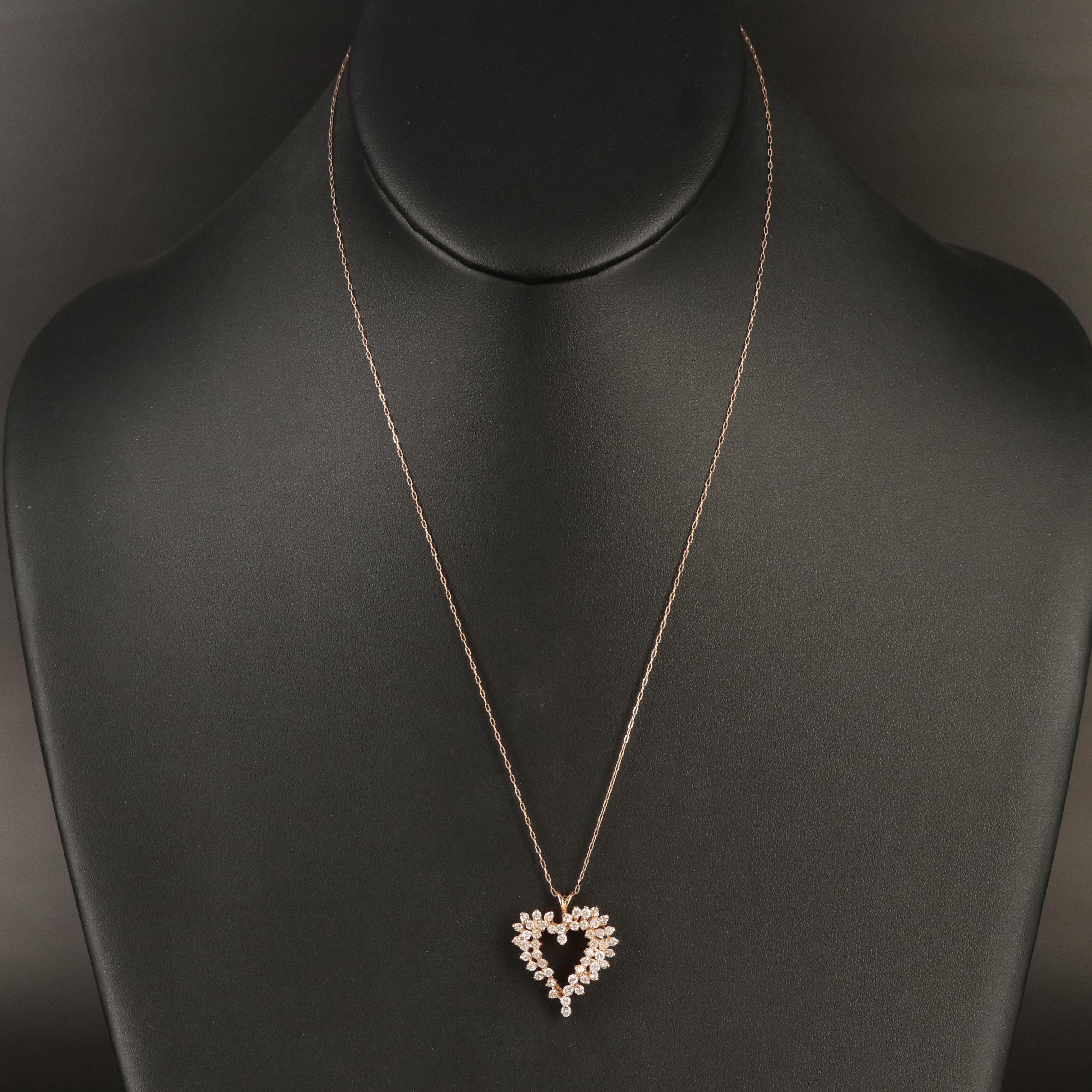 14K 1.03 CTW Diamond Heart Necklace