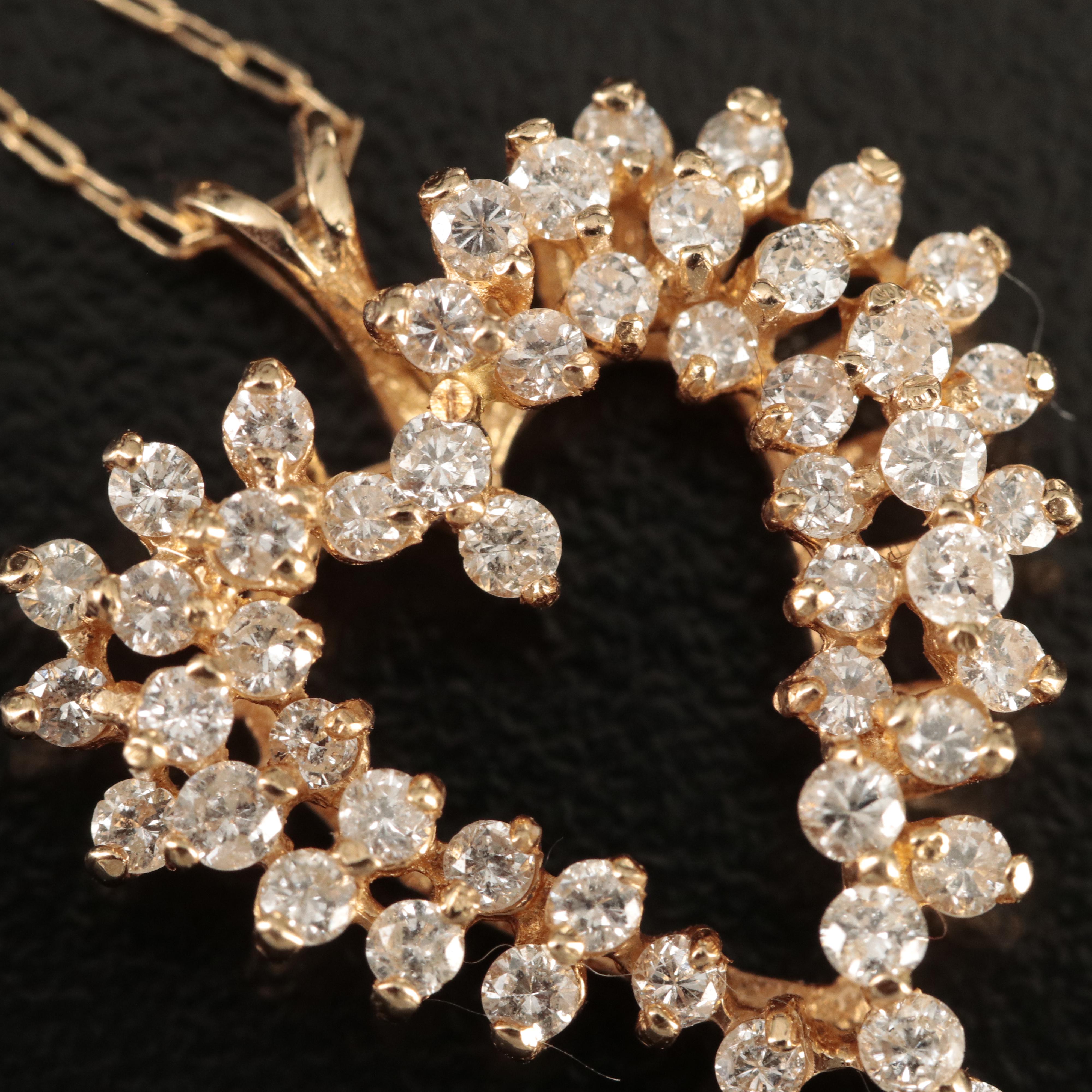 14K 1.03 CTW Diamond Heart Necklace
