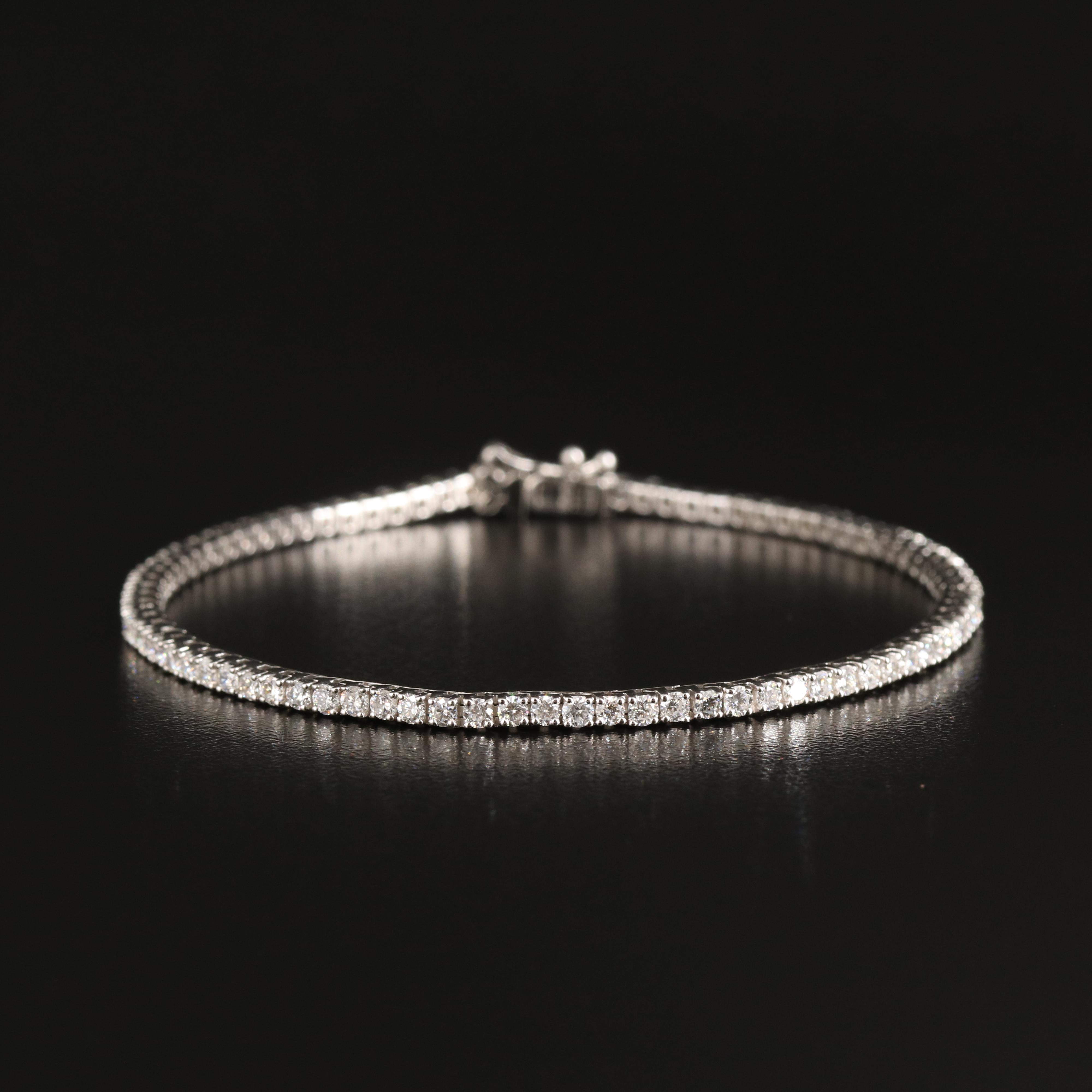 14K 3.00 CTW Lab Grown Diamond Line Bracelet with IGI Report