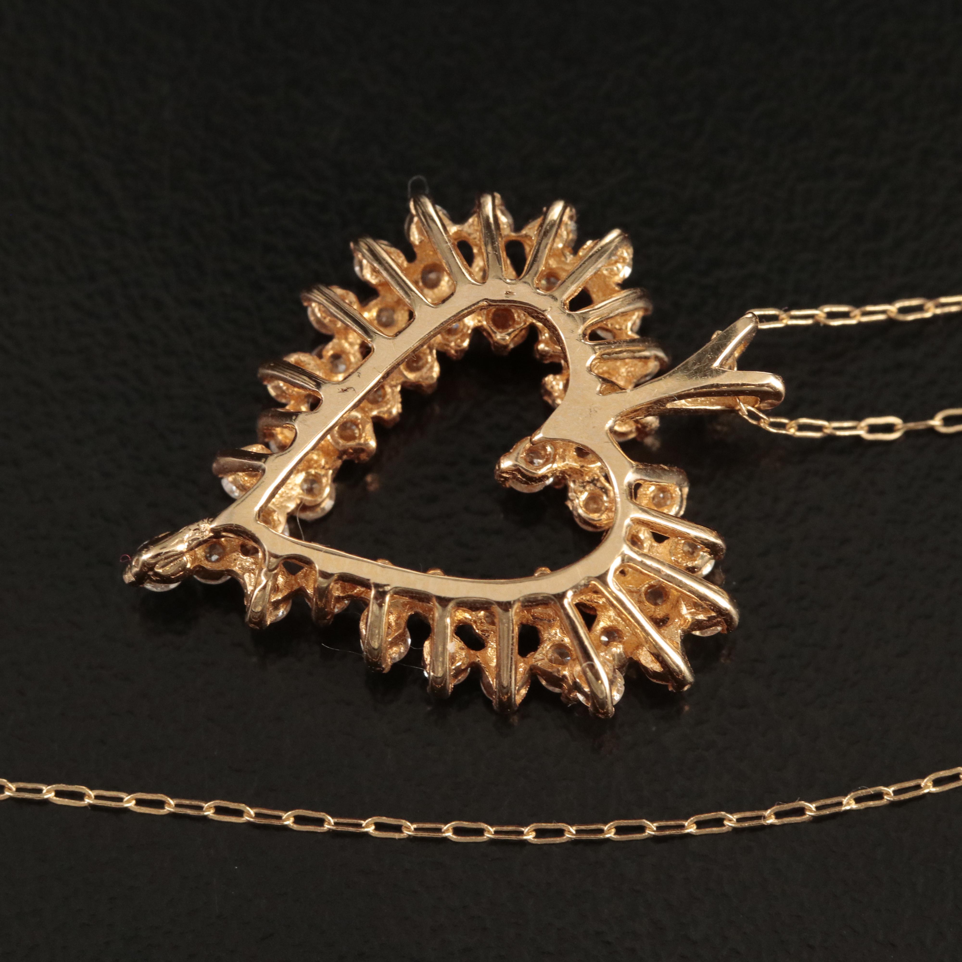 14K 1.03 CTW Diamond Heart Necklace