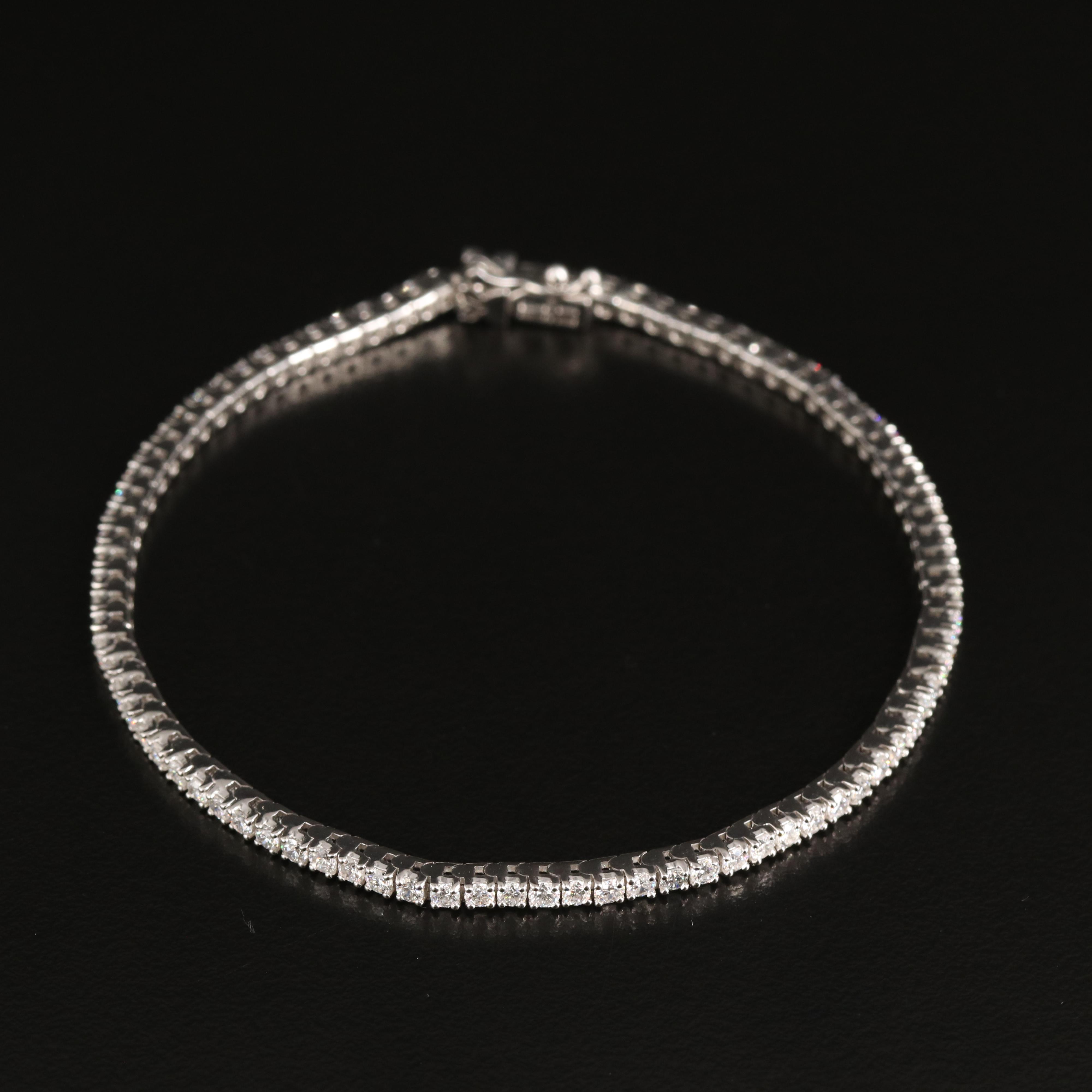 14K 3.00 CTW Lab Grown Diamond Line Bracelet with IGI Report