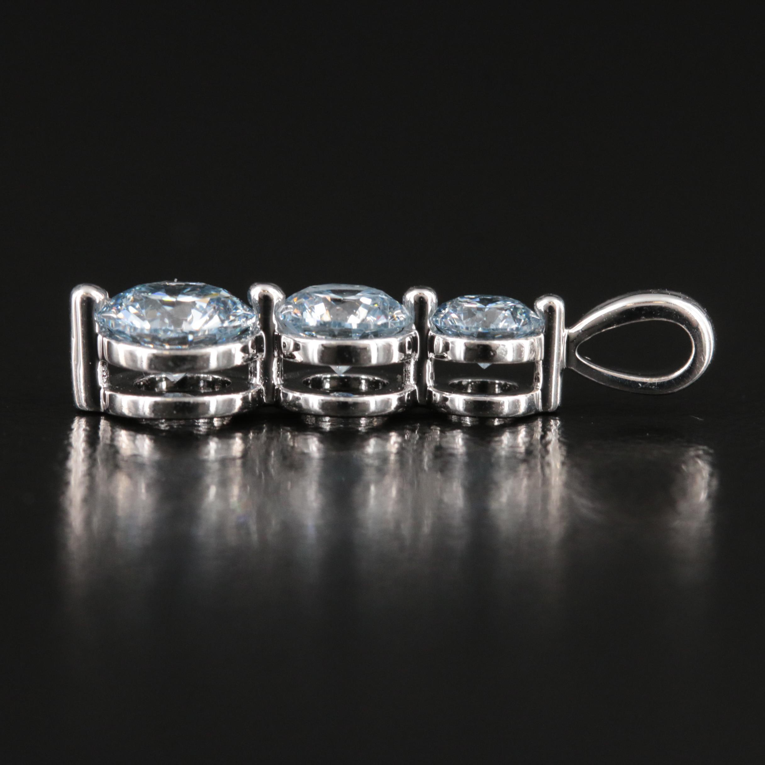 14K 1.52 CTW Lab Grown Diamond Graduated Pendant