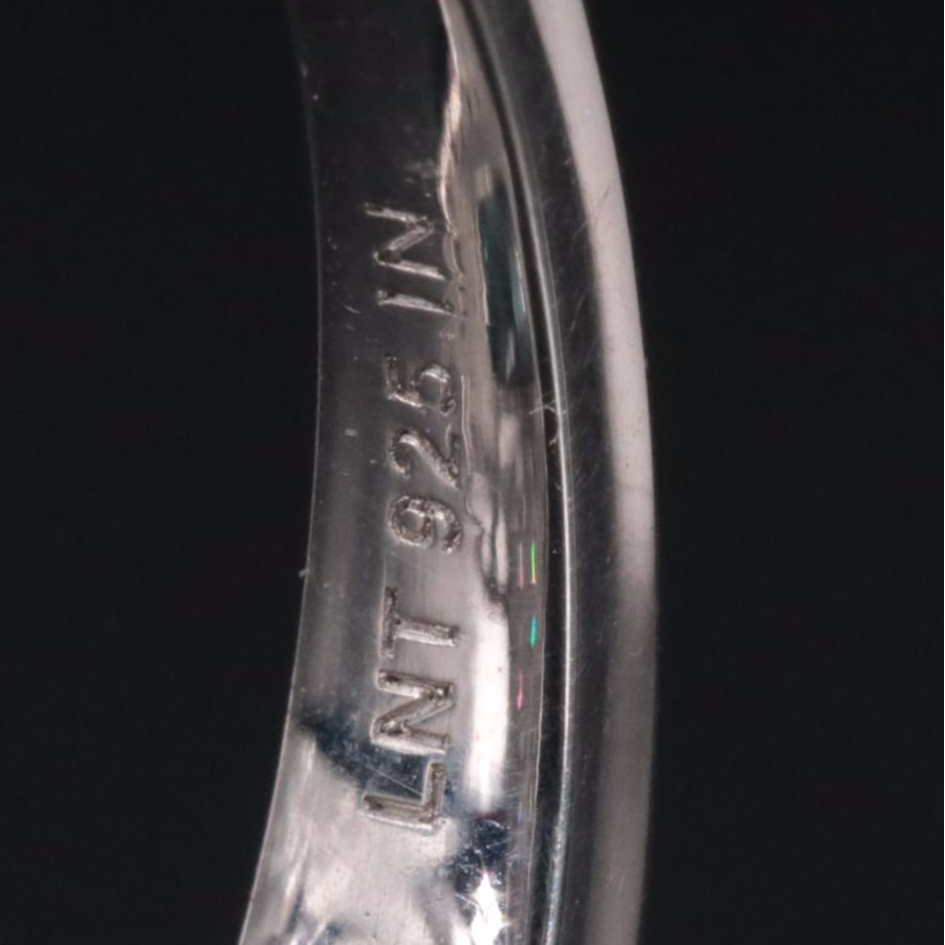 Sterling Silver Aquamarine and Cubic Zirconia Ring