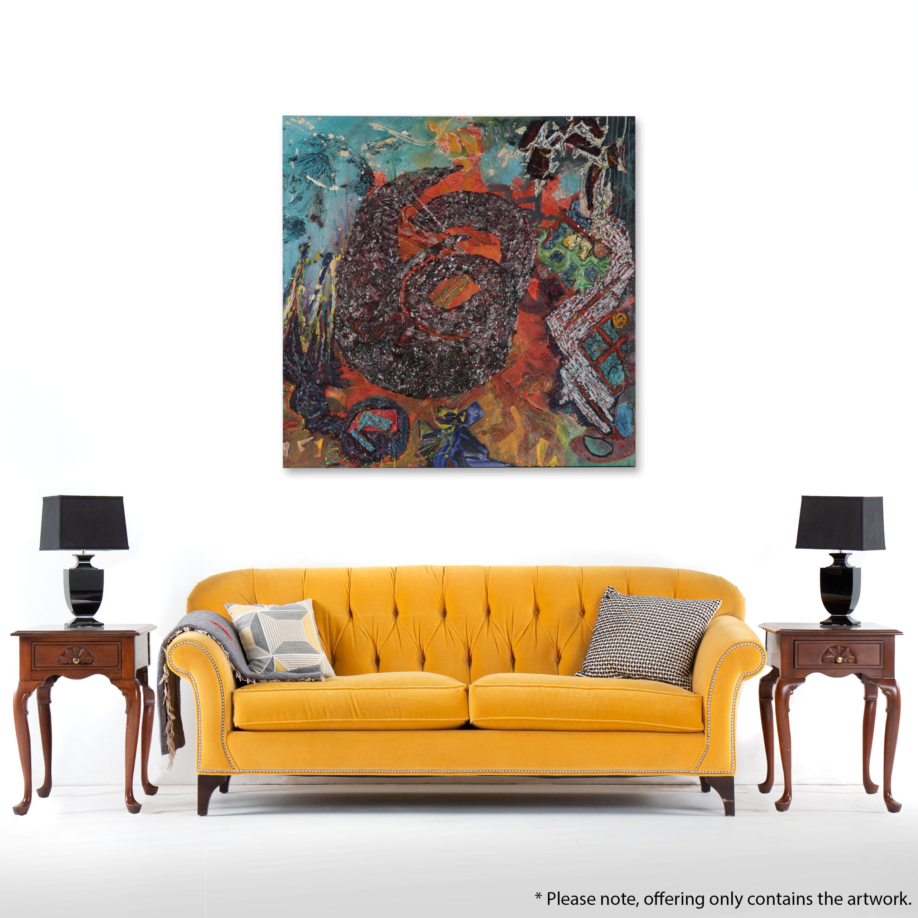 Frank Herrmann Large-Scale Mixed Media Painting "Seiche," 1993