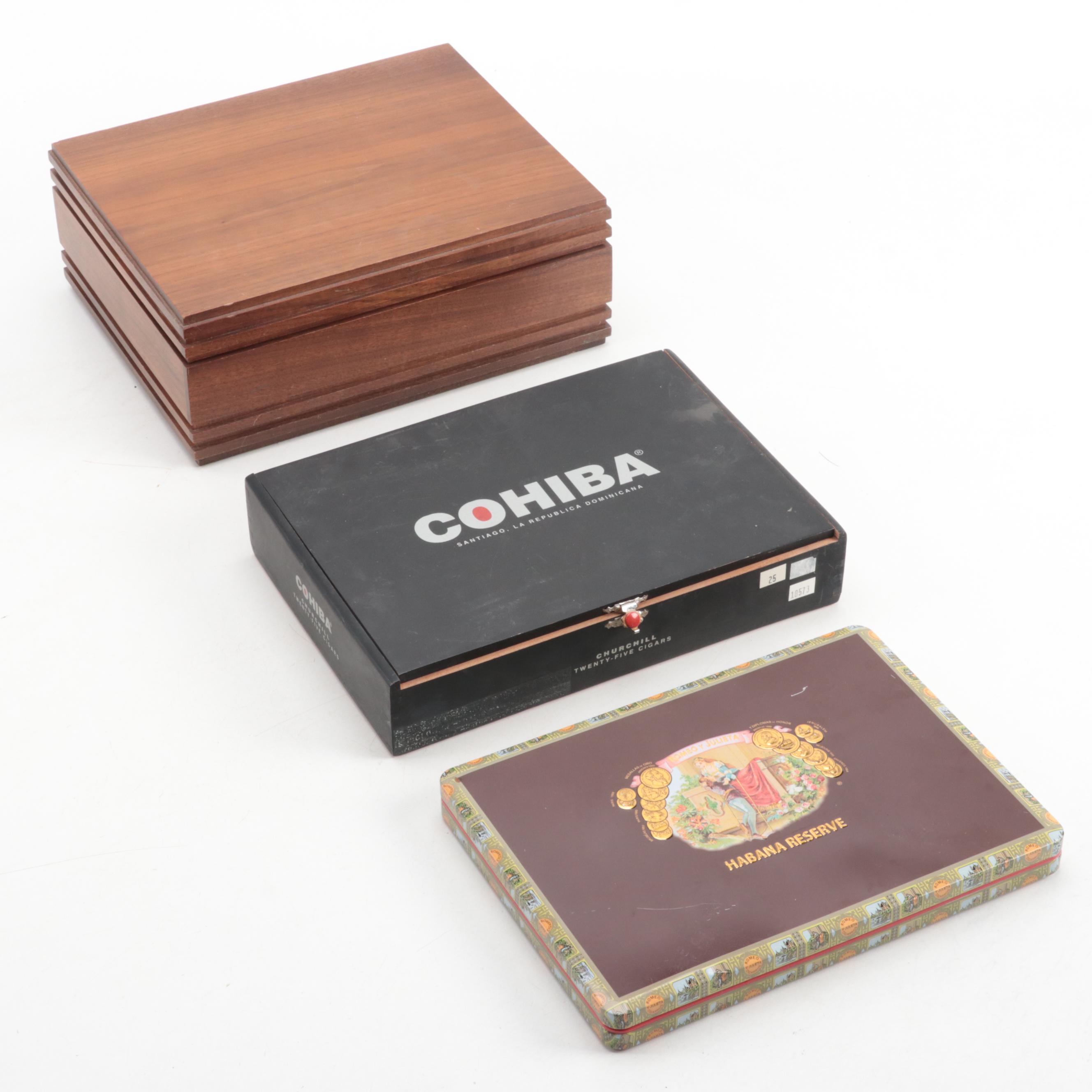 Decatur Industries, Habana Reserve and Cohiba Cigar Boxes and Humidor