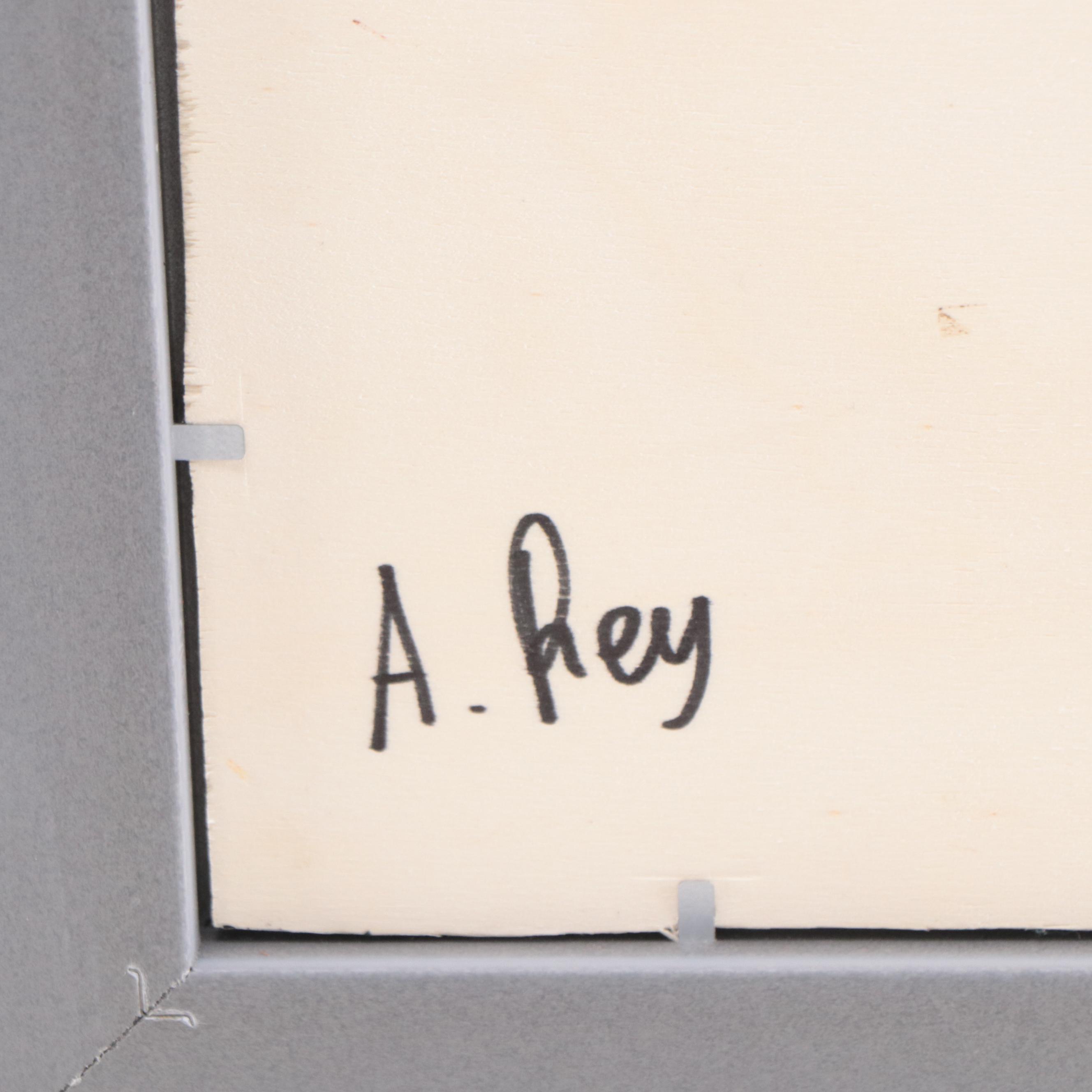 Agnes Rey Oil Painting of Cow In Landscape "Tornado," 2023