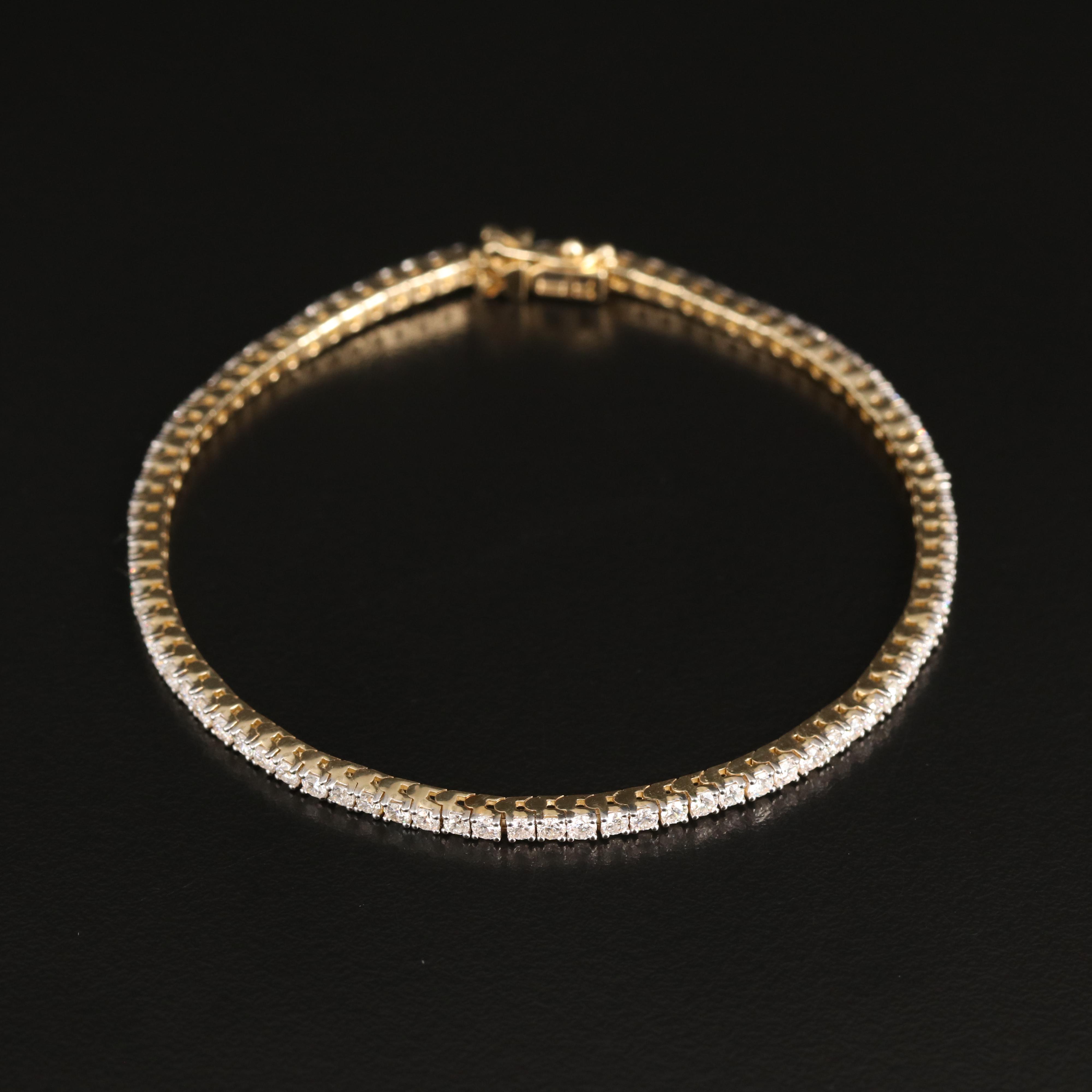 14K 3.00 CTW Lab Grown Diamond Line Bracelet with IGI Report