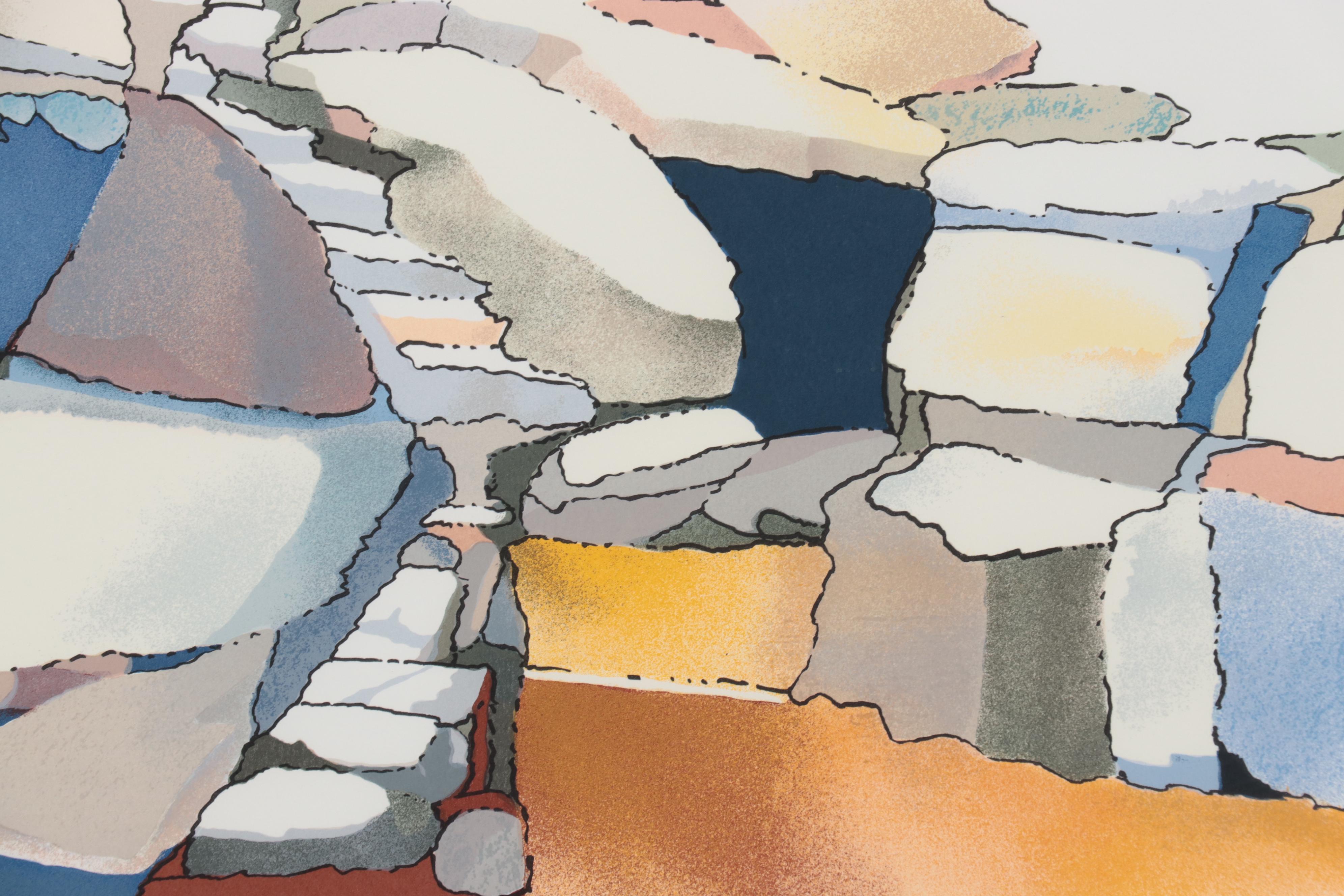 Sari Staggs Serigraph of Pueblos, 1988