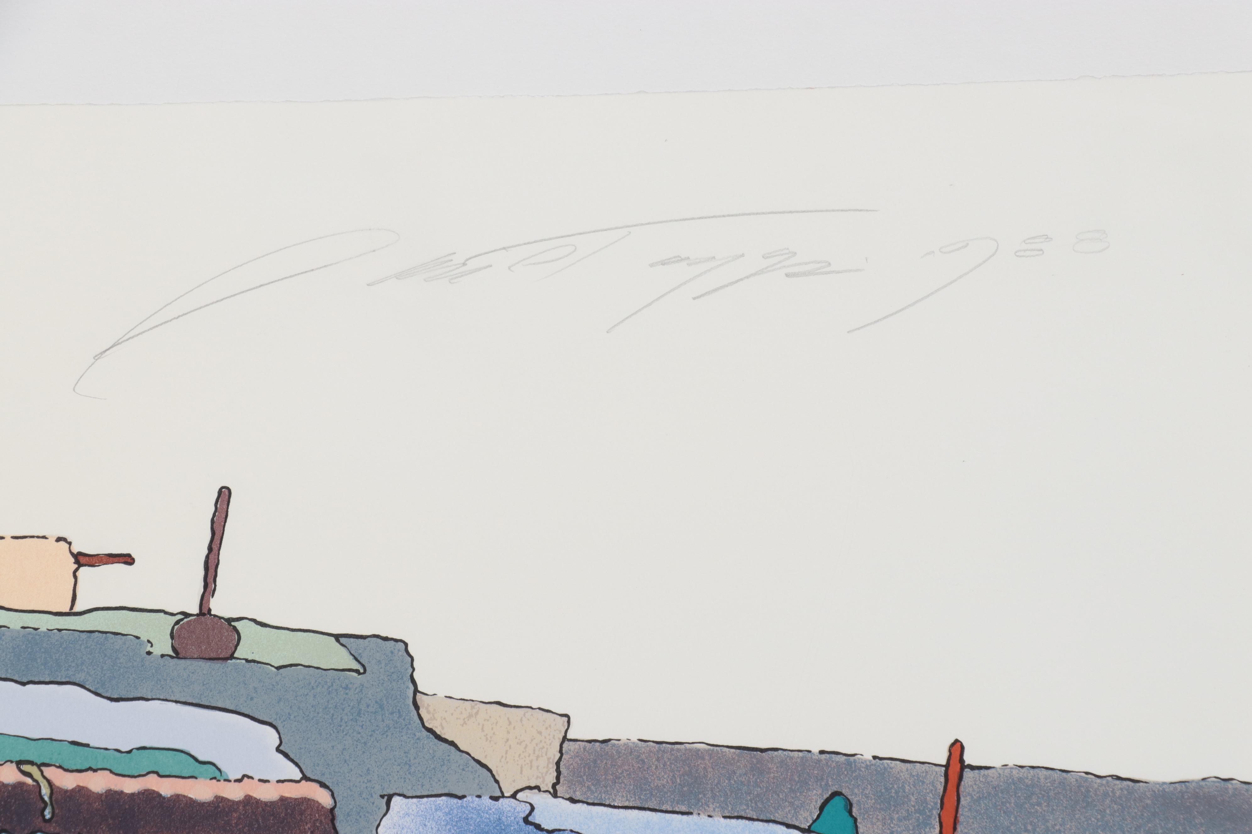 Sari Staggs Serigraph of Pueblos, 1988