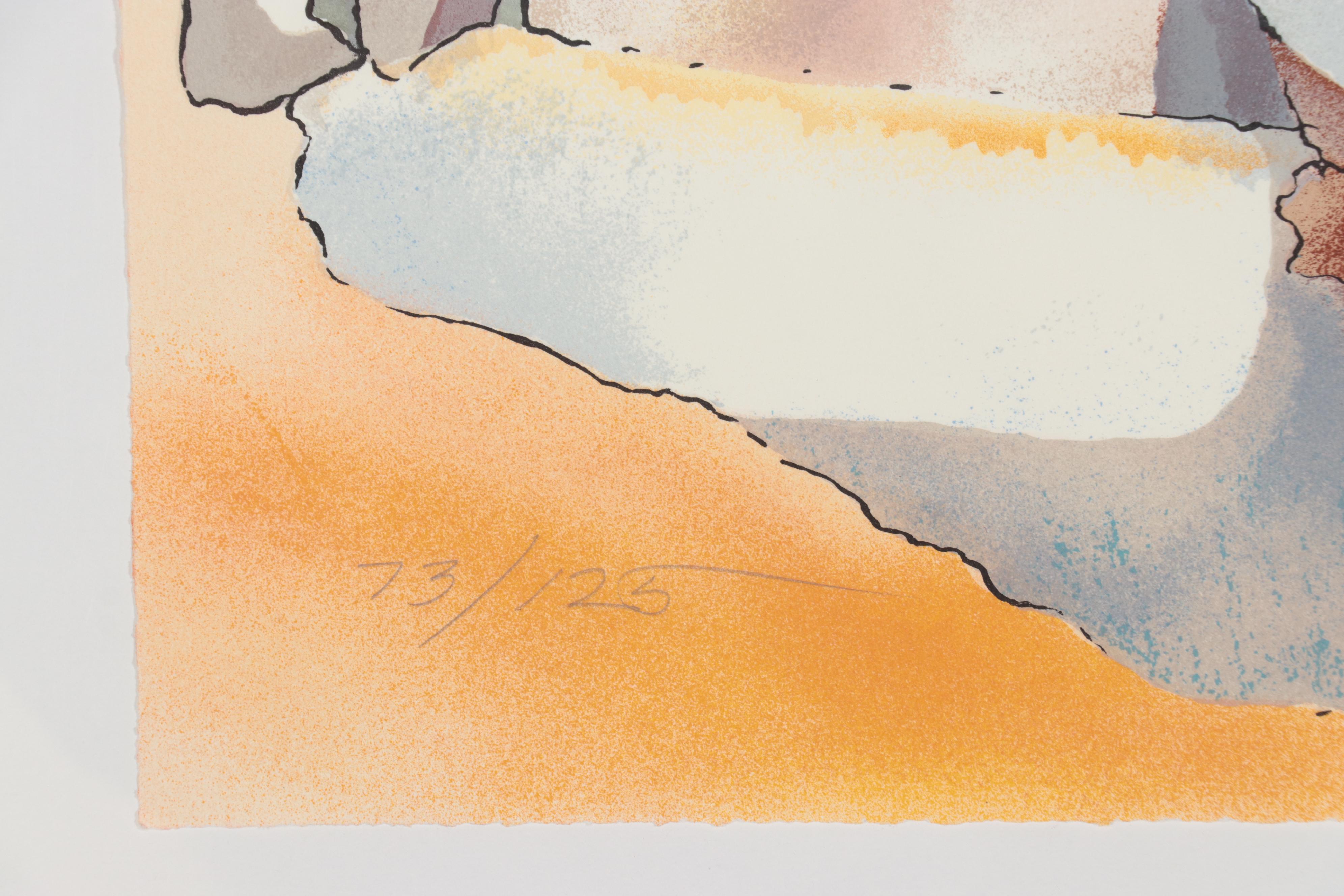 Sari Staggs Serigraph of Pueblos, 1988