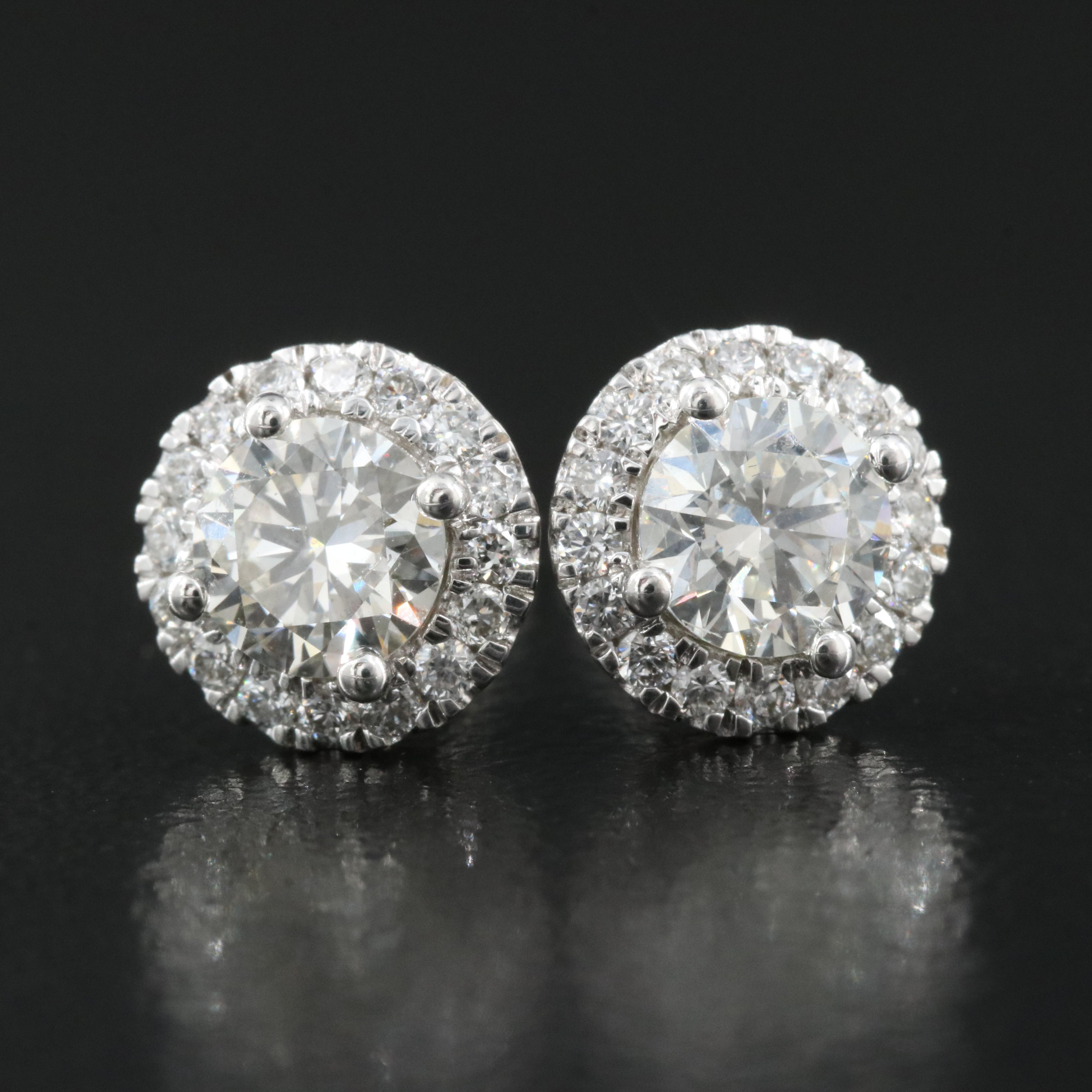 14K 0.96 CTW Lab Grown Diamond Cluster Stud Earrings