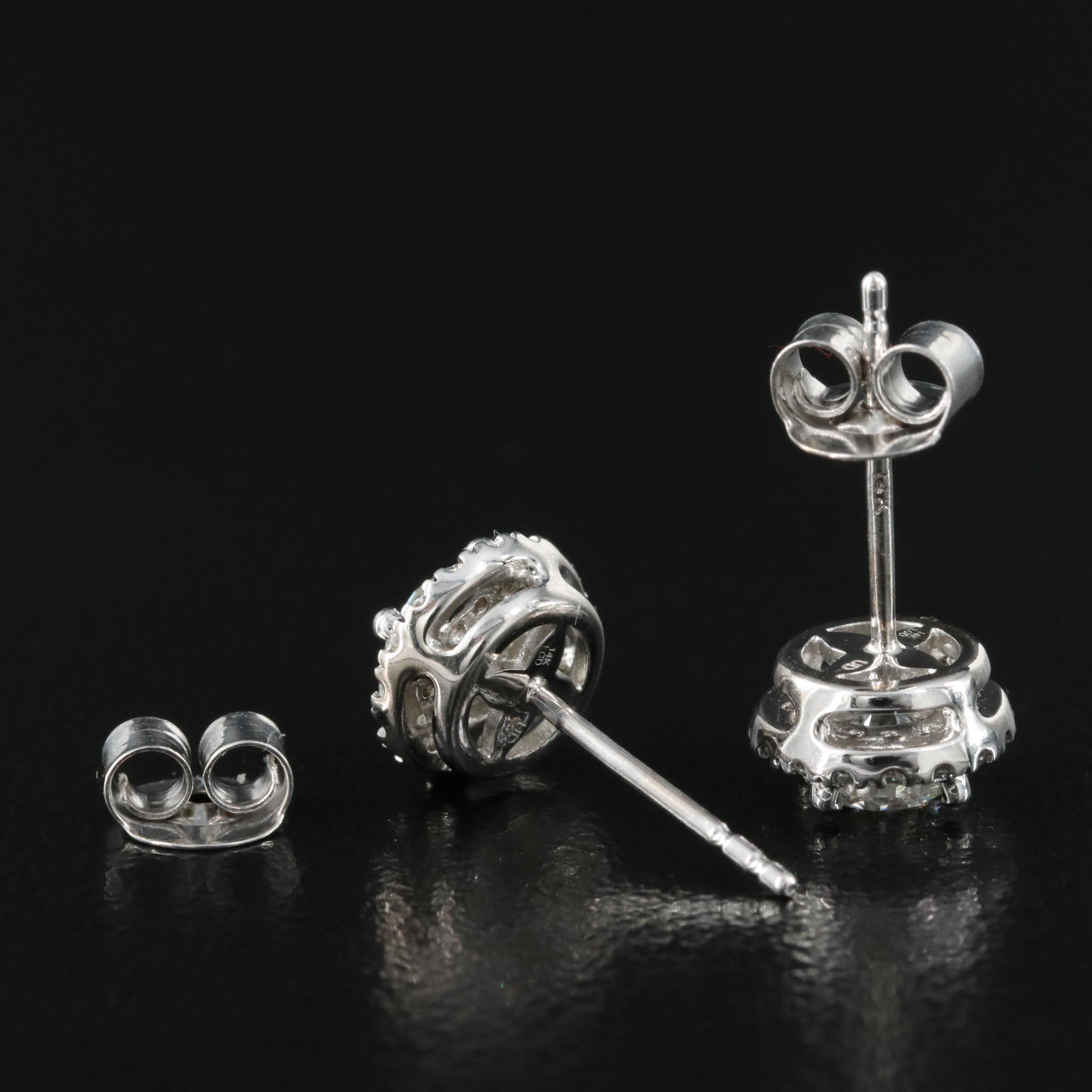 14K 0.96 CTW Lab Grown Diamond Cluster Stud Earrings