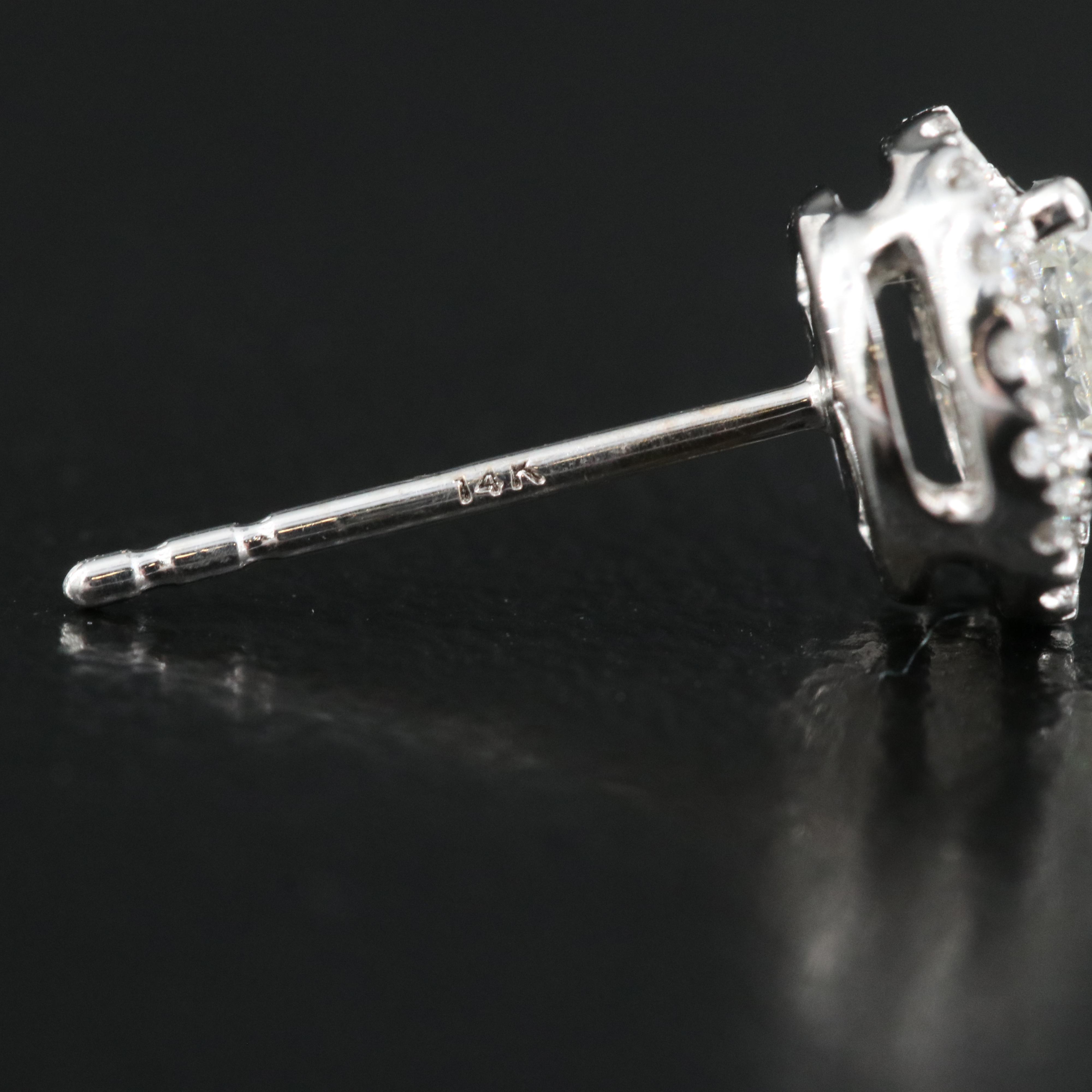 14K 0.96 CTW Lab Grown Diamond Cluster Stud Earrings